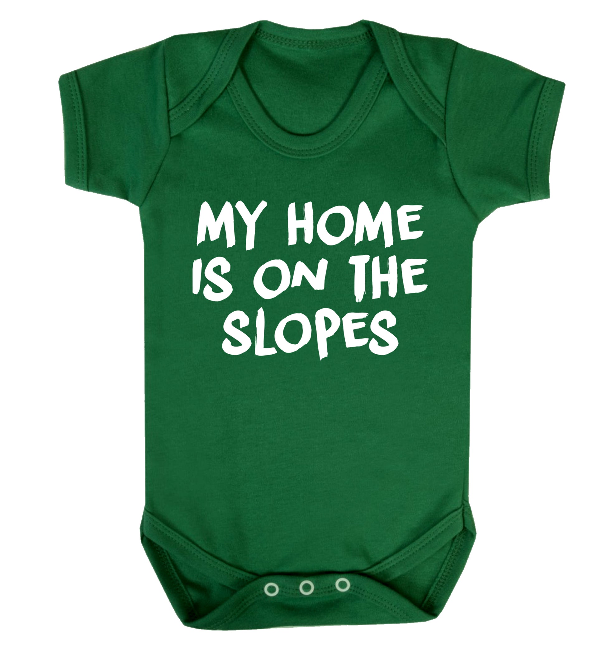 My home is on the slopes Baby Vest green 18-24 months