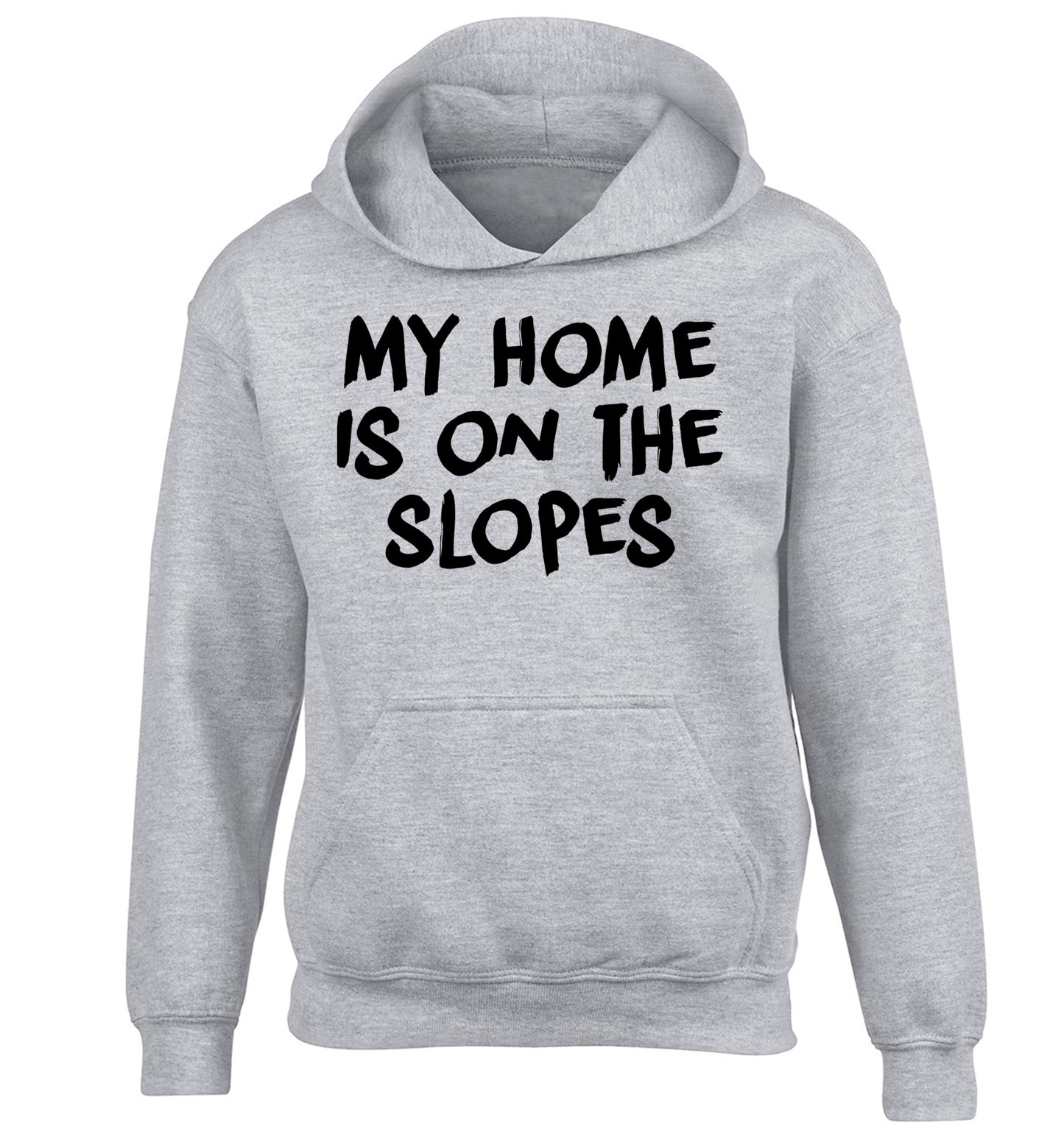 My home is on the slopes children's grey hoodie 12-14 Years
