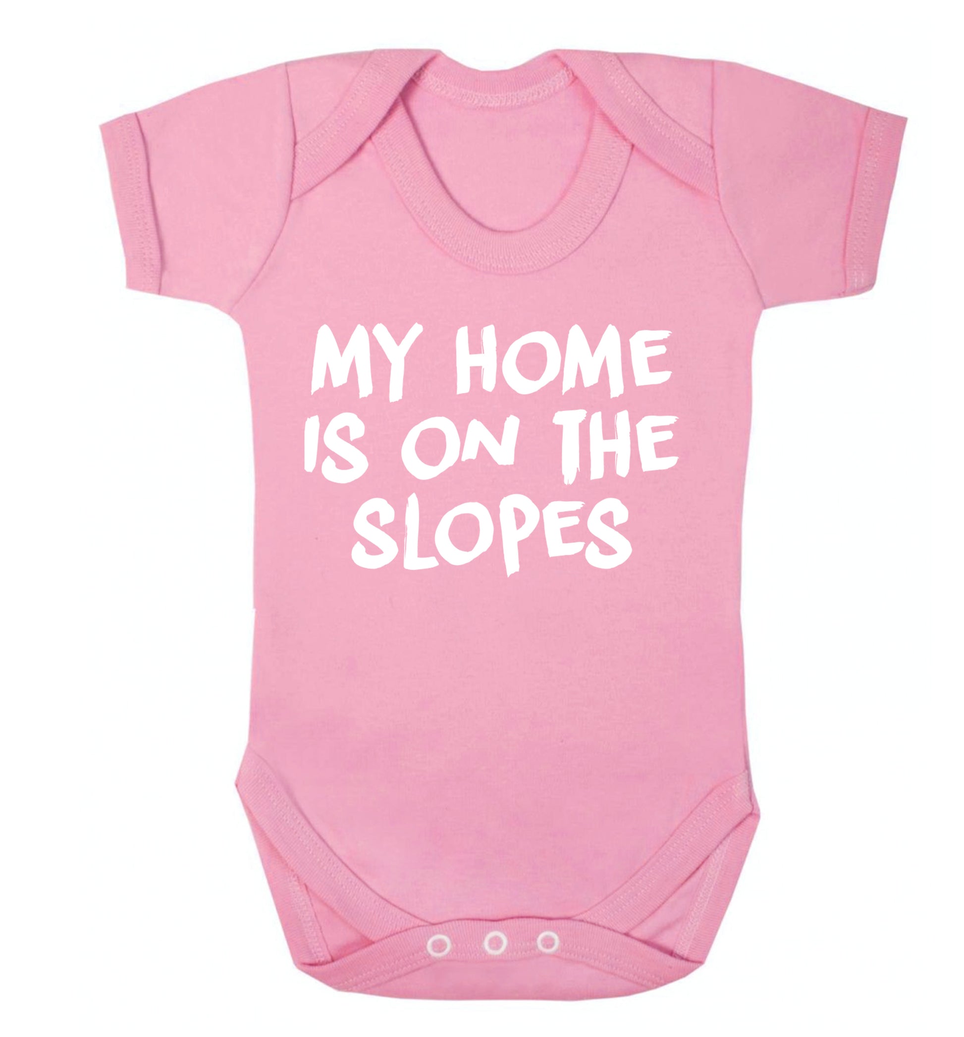 My home is on the slopes Baby Vest pale pink 18-24 months