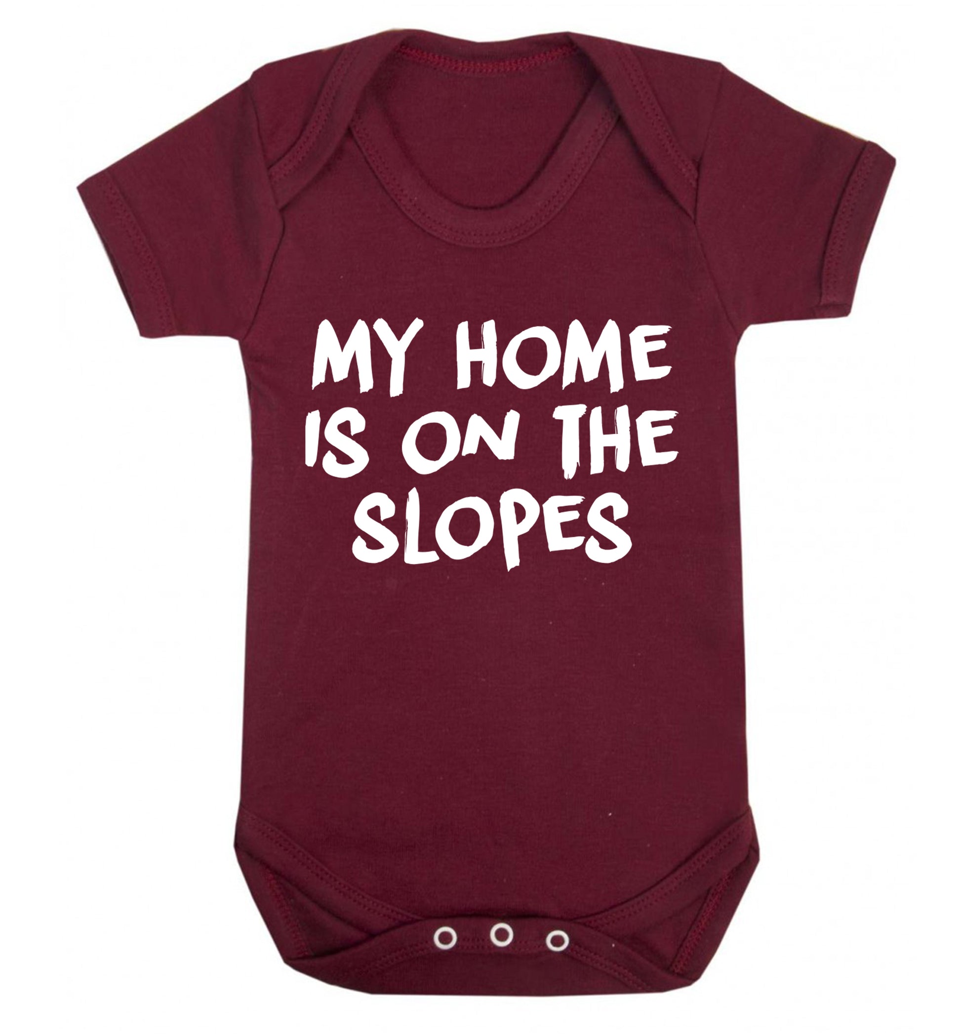 My home is on the slopes Baby Vest maroon 18-24 months