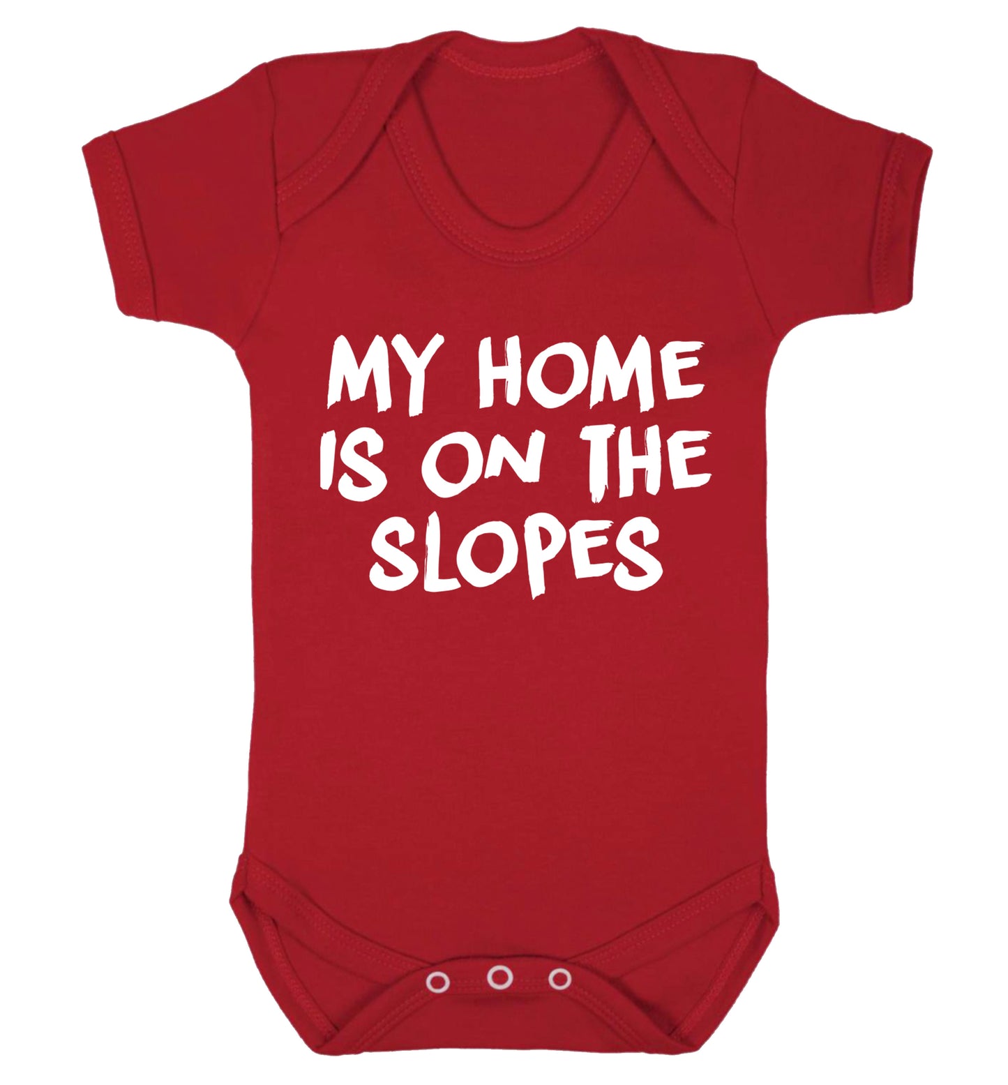 My home is on the slopes Baby Vest red 18-24 months