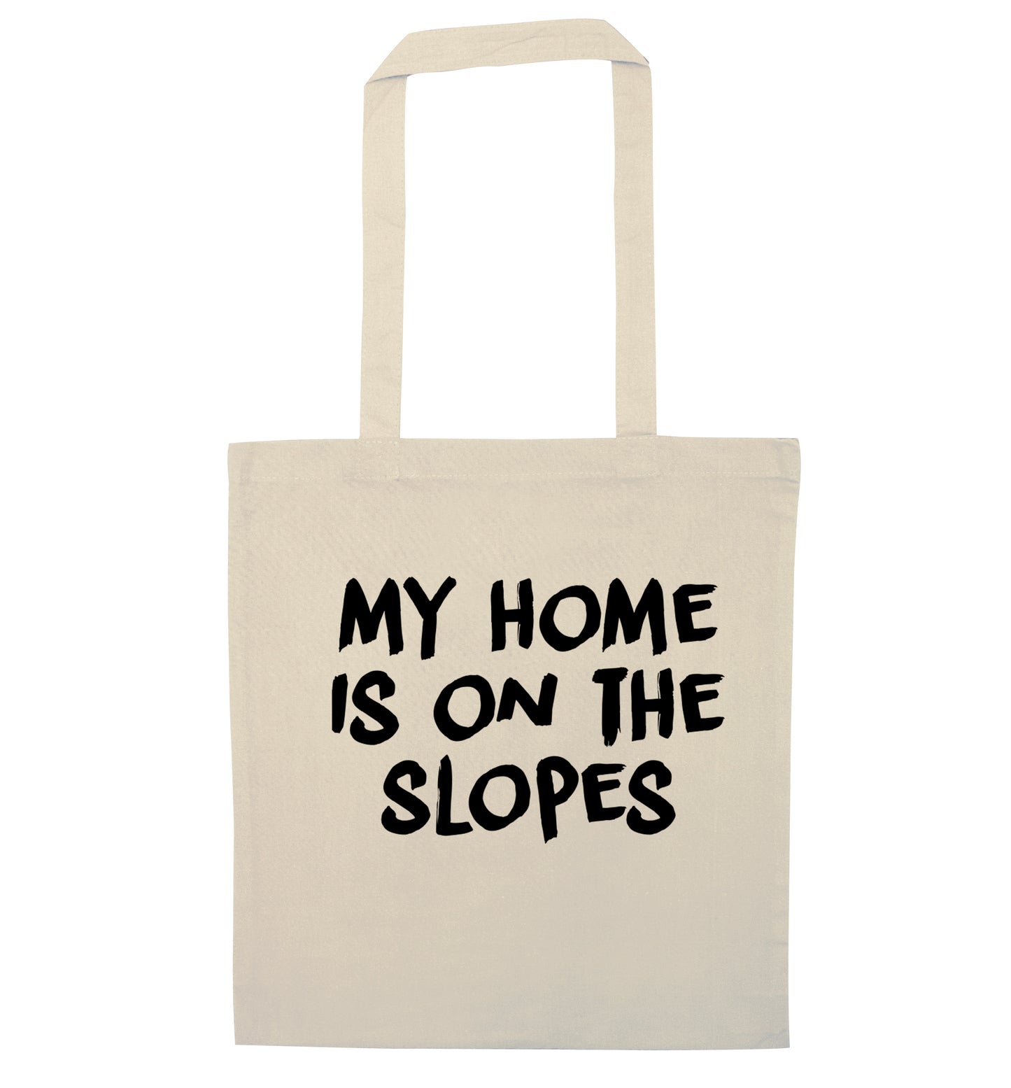 My home is on the slopes natural tote bag