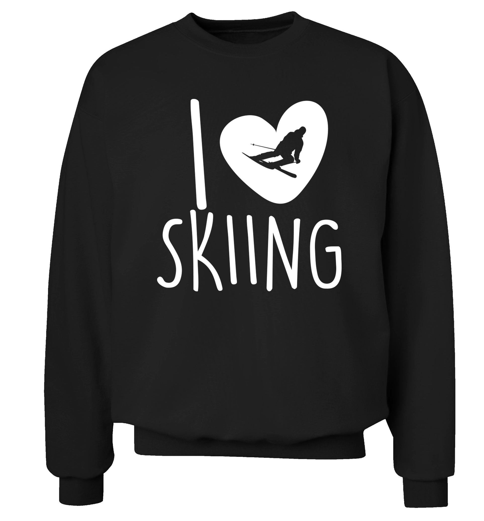 I love skiing Adult's unisexblack Sweater 2XL