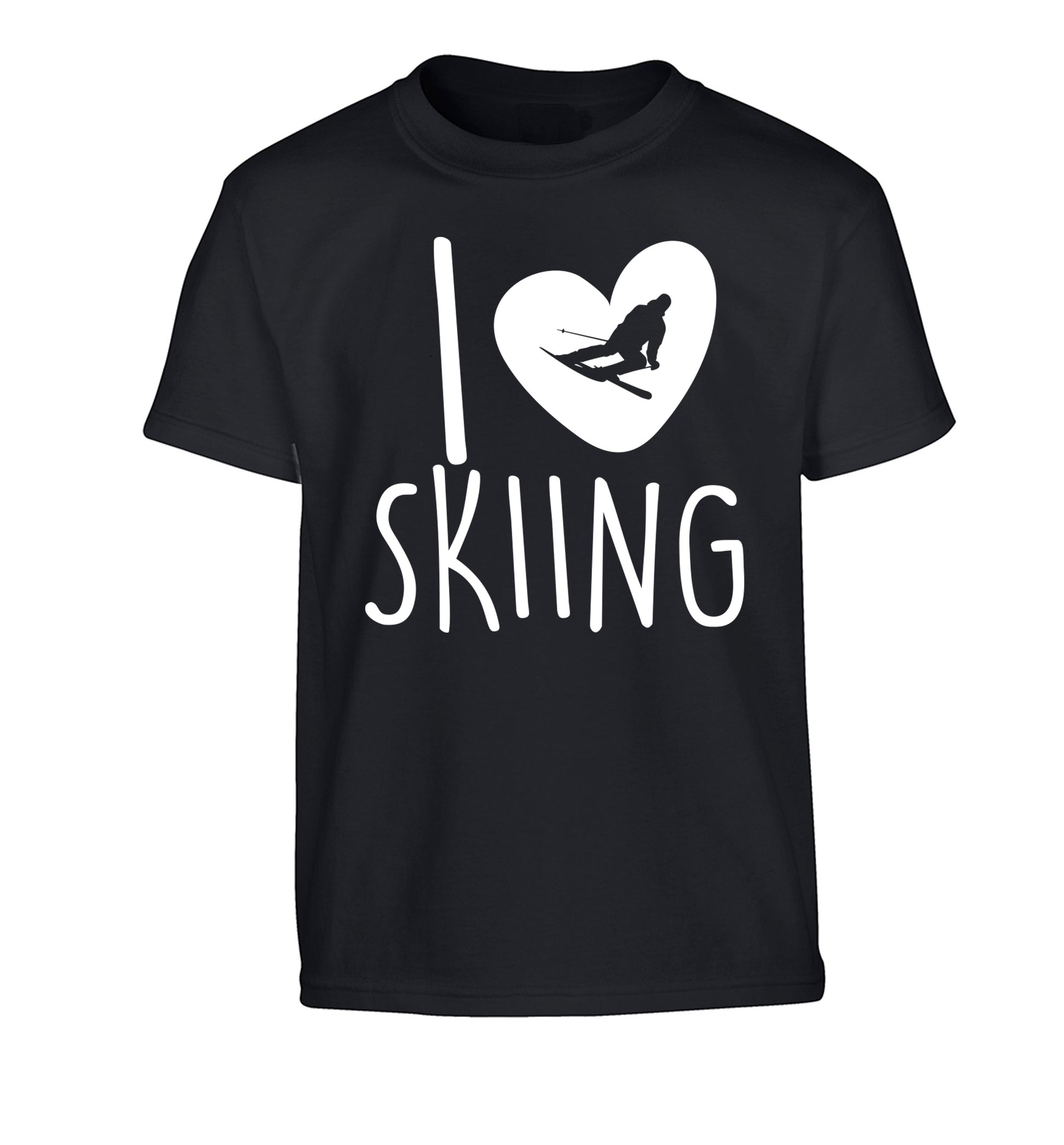 I love skiing Children's black Tshirt 12-14 Years