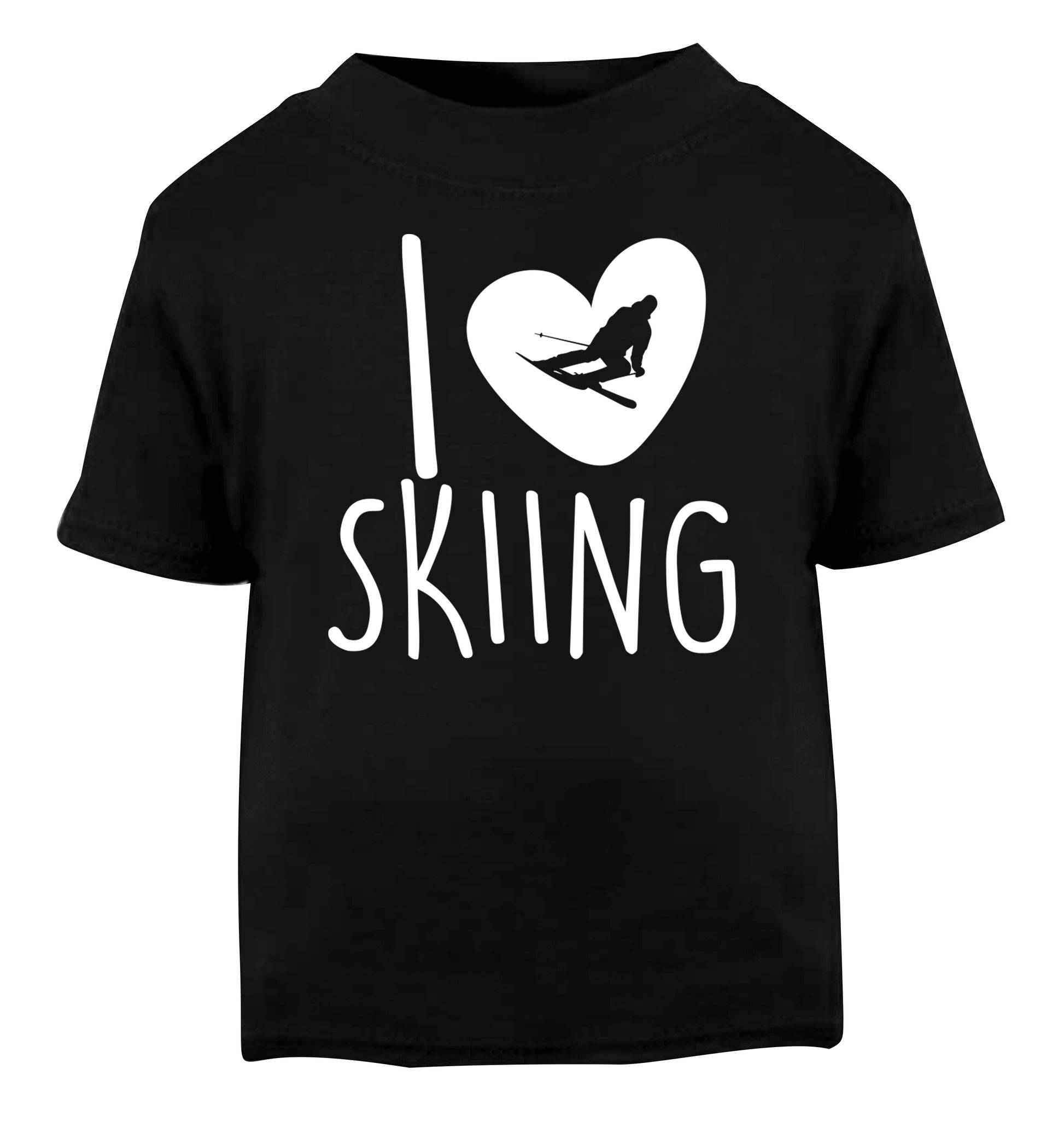 I love skiing Black Baby Toddler Tshirt 2 years