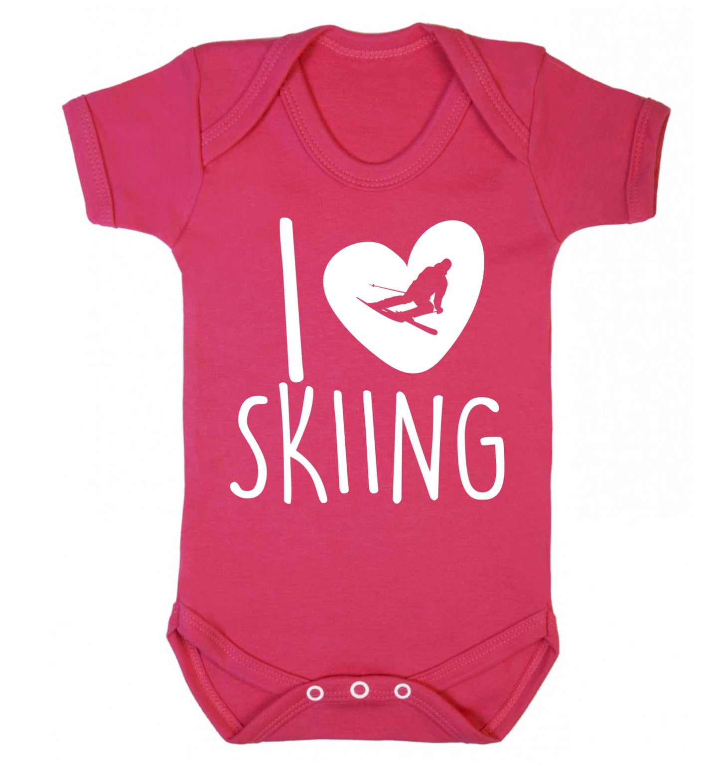 I love skiing Baby Vest dark pink 18-24 months