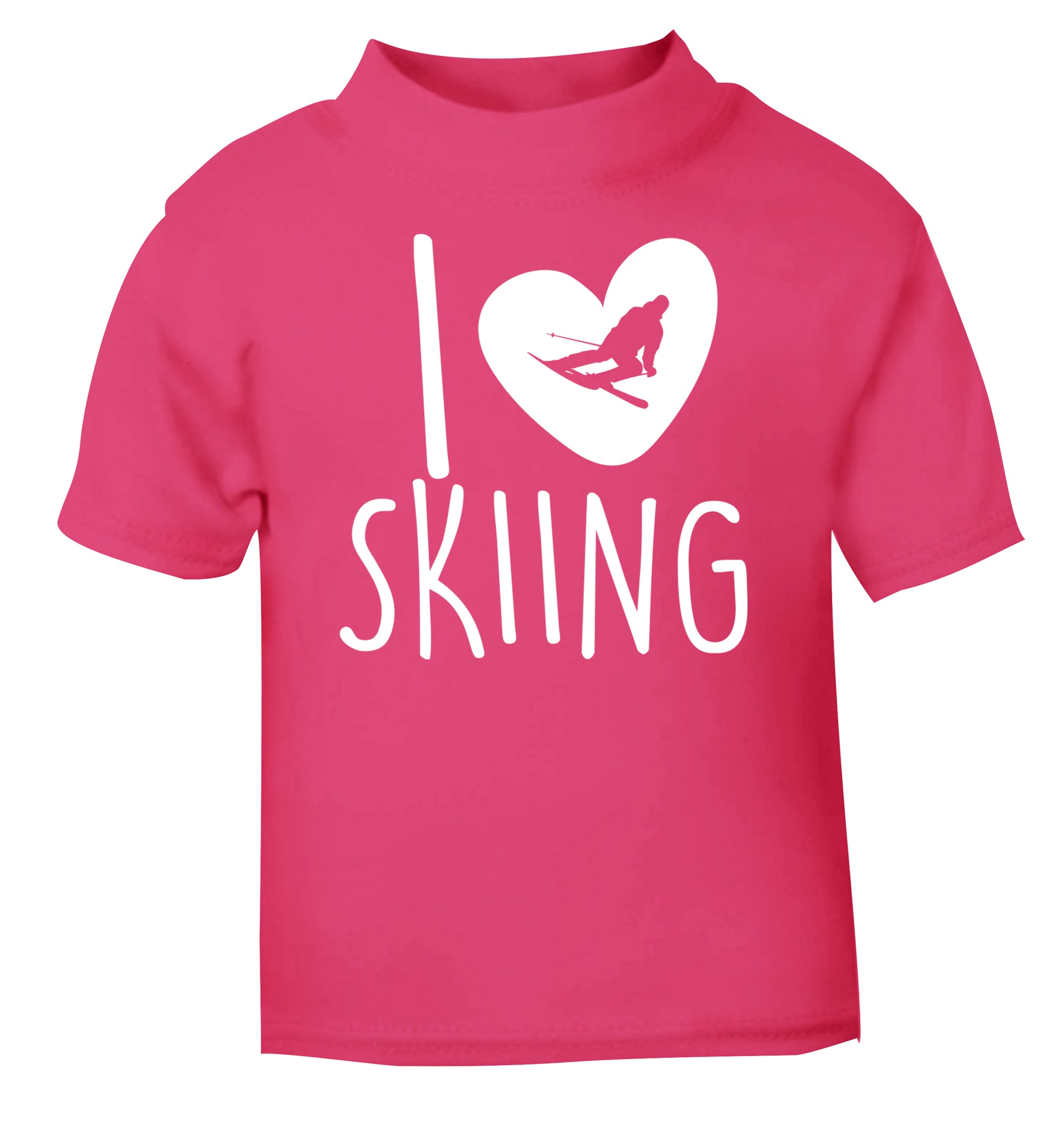 I love skiing pink Baby Toddler Tshirt 2 Years