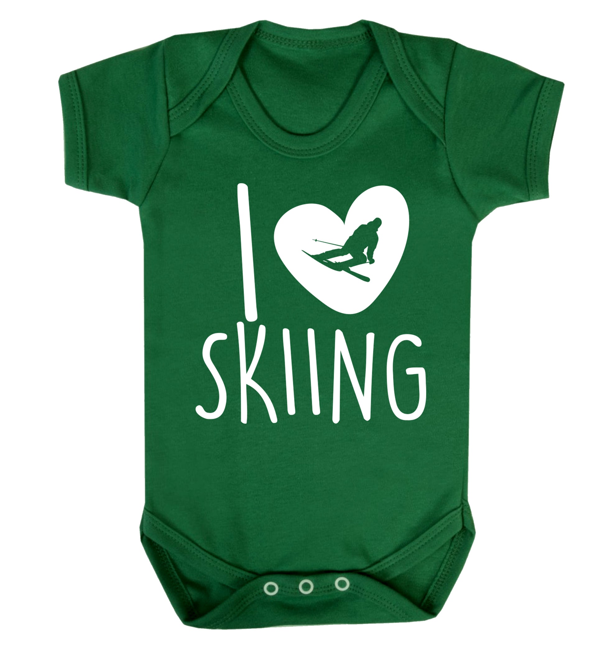 I love skiing Baby Vest green 18-24 months