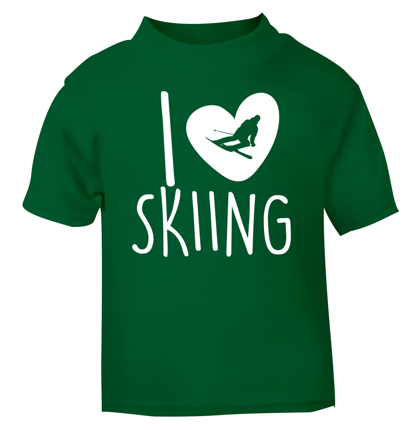 I love skiing green Baby Toddler Tshirt 2 Years