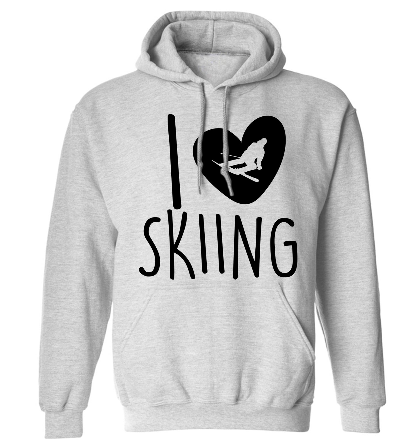 I love skiing adults unisexgrey hoodie 2XL