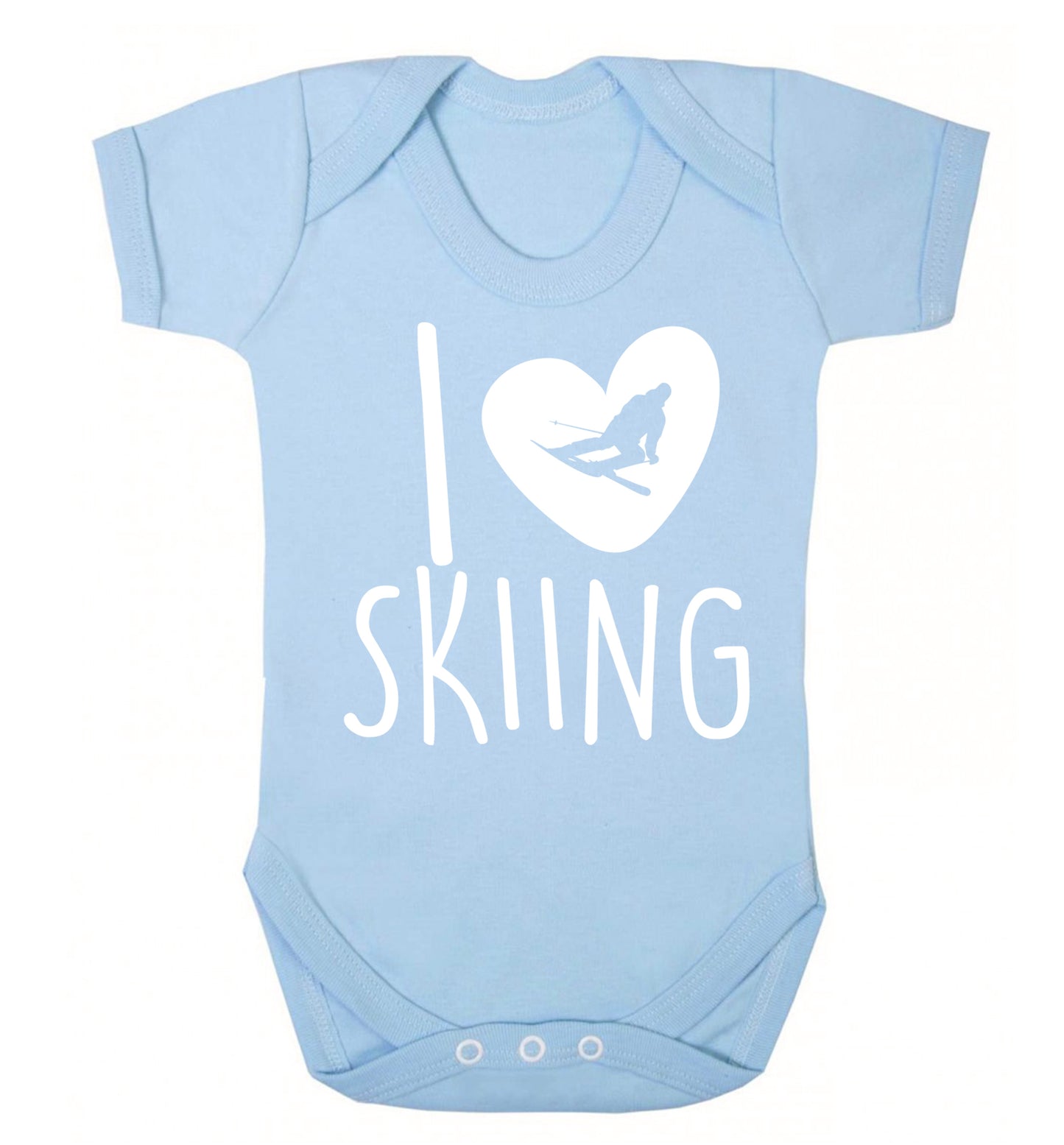 I love skiing Baby Vest pale blue 18-24 months