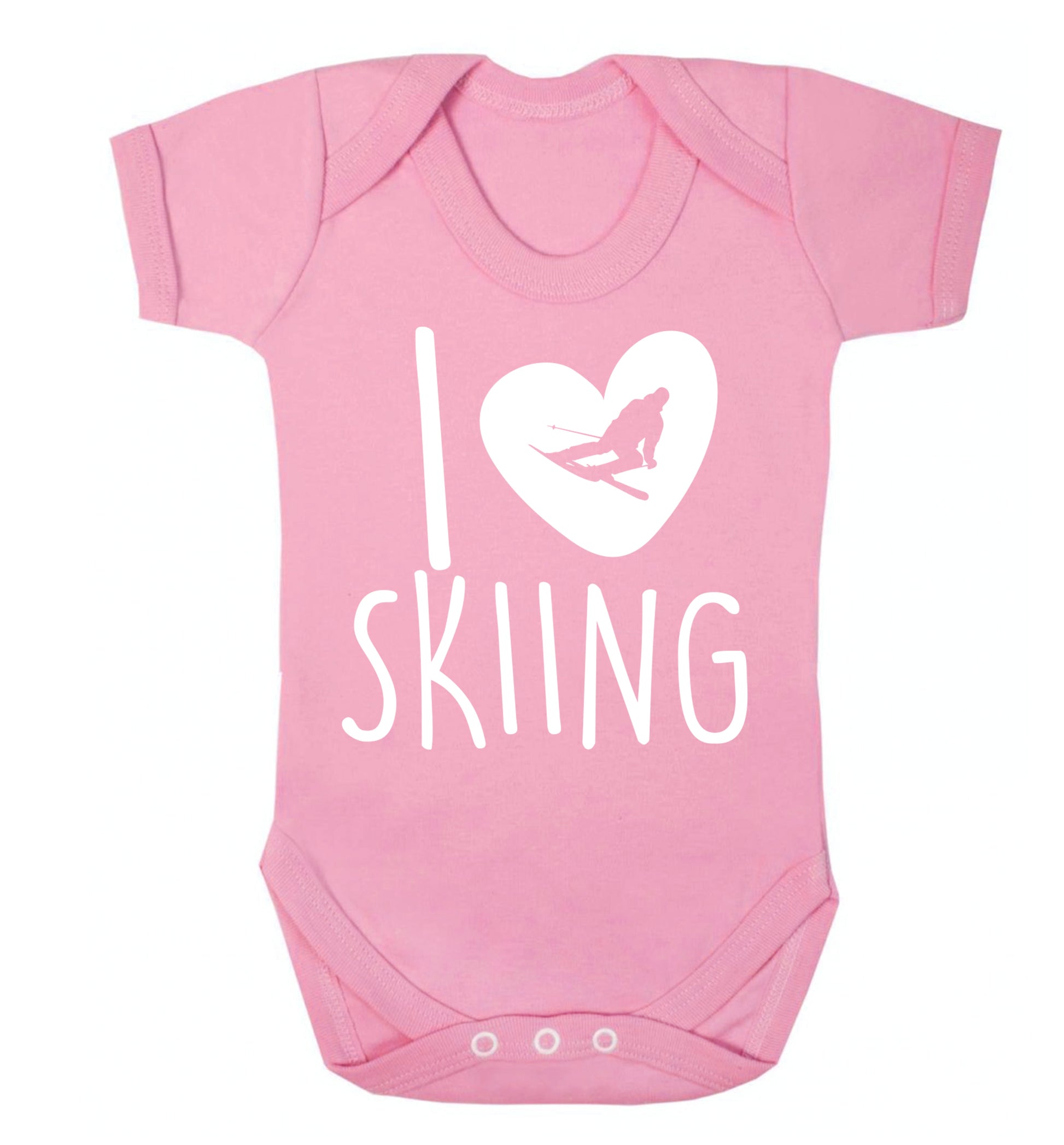 I love skiing Baby Vest pale pink 18-24 months