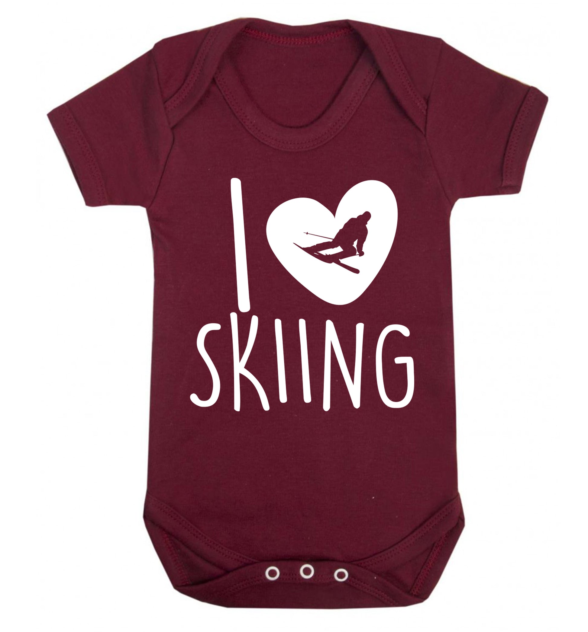 I love skiing Baby Vest maroon 18-24 months