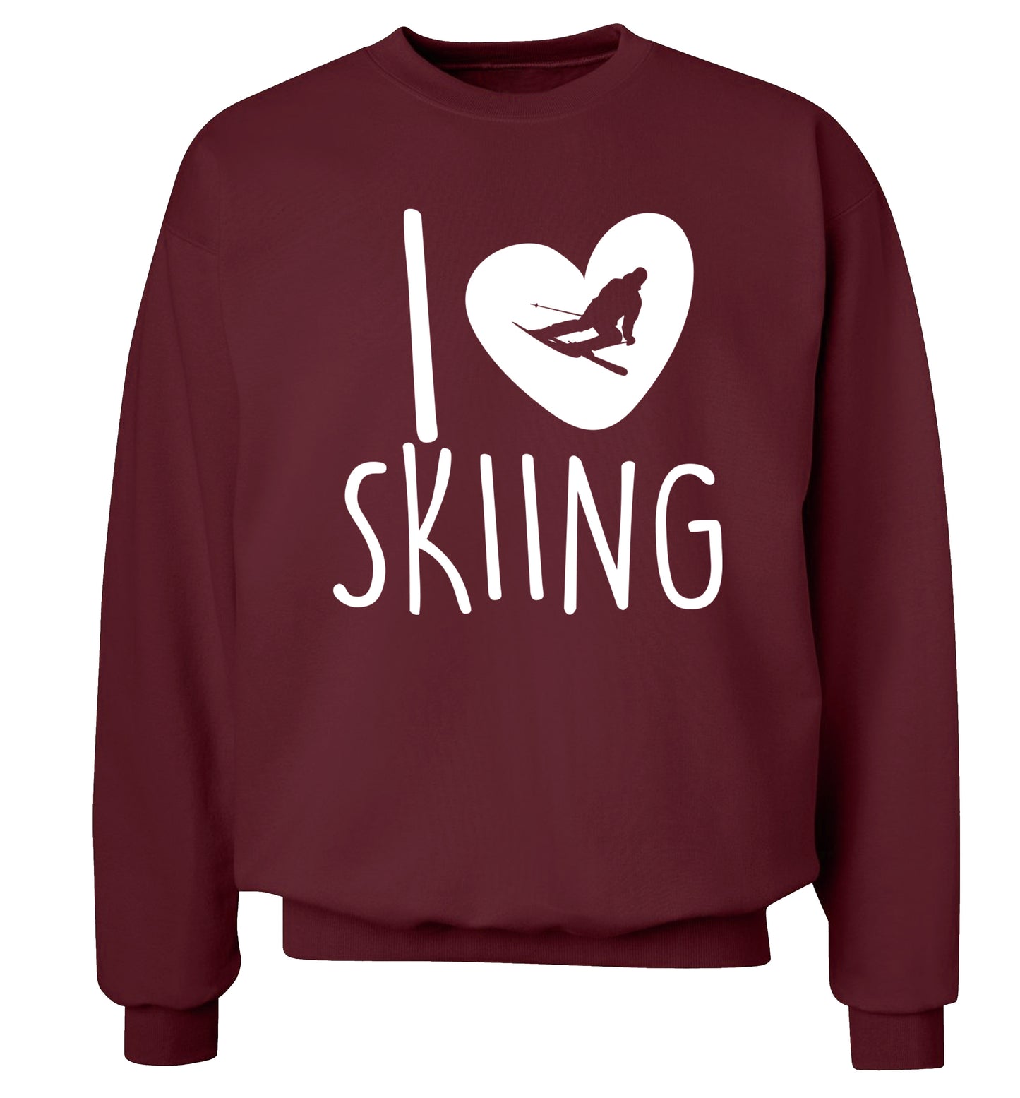 I love skiing Adult's unisexmaroon Sweater 2XL