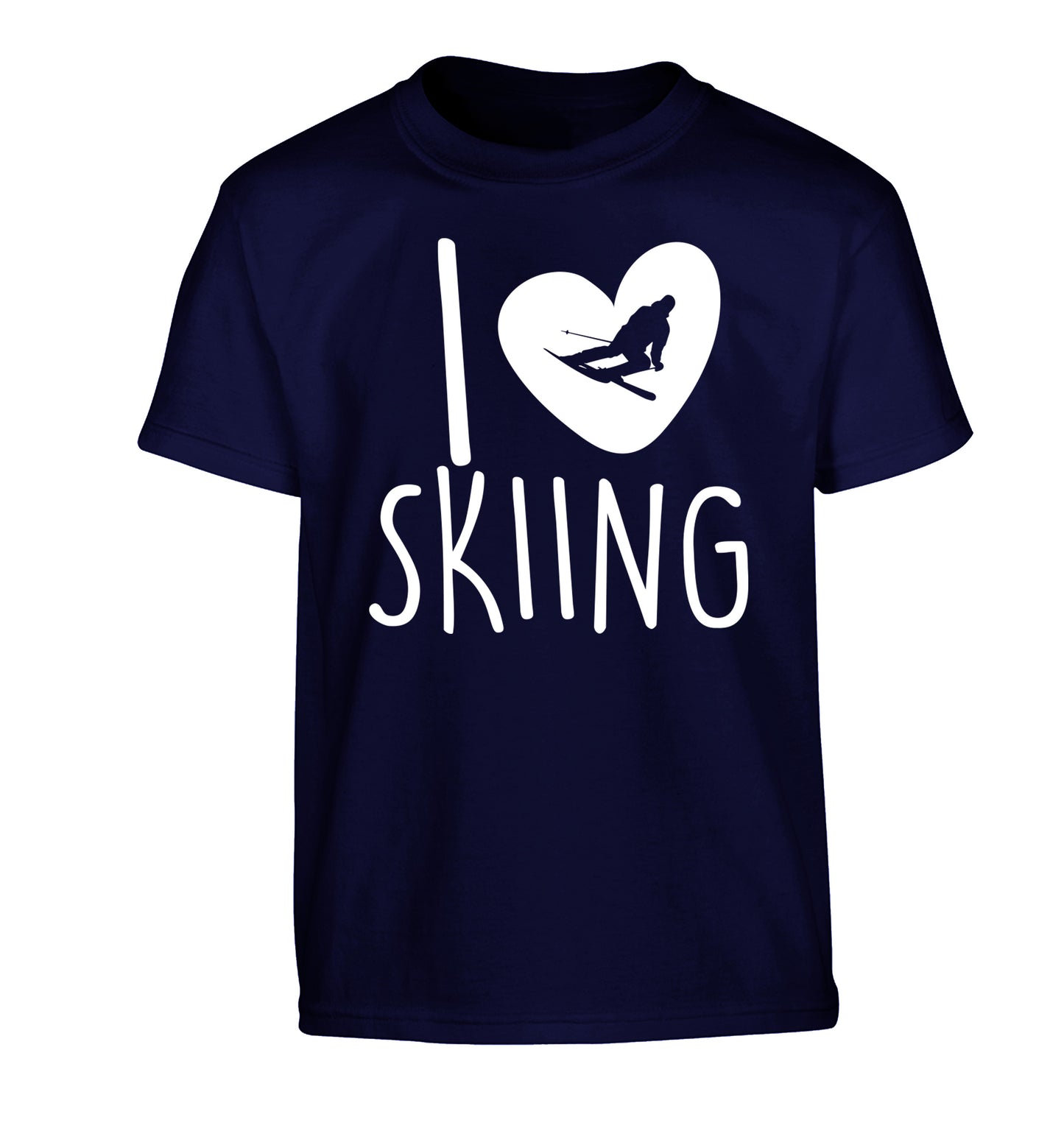 I love skiing Children's navy Tshirt 12-14 Years