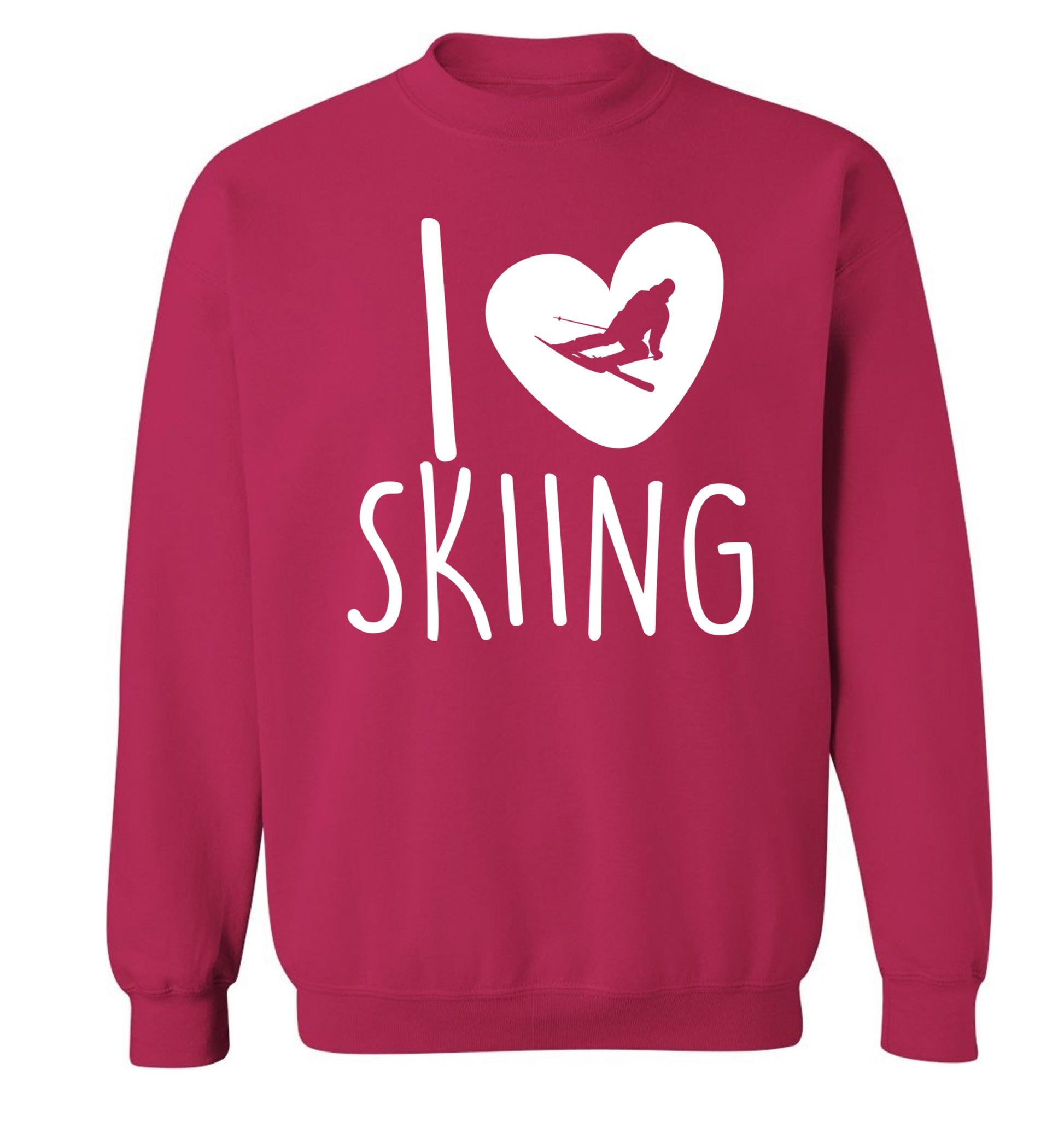 I love skiing Adult's unisexpink Sweater 2XL