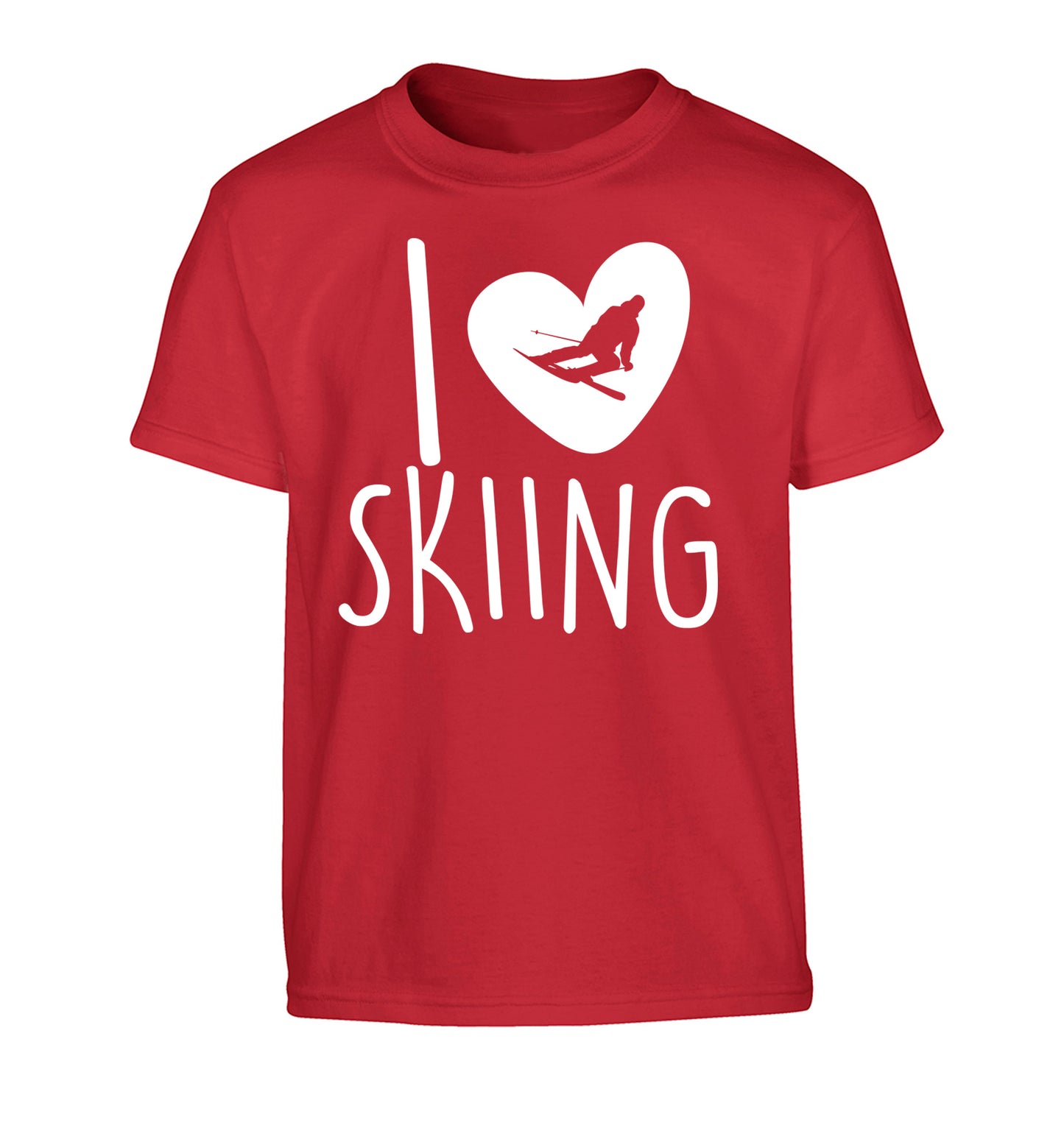 I love skiing Children's red Tshirt 12-14 Years