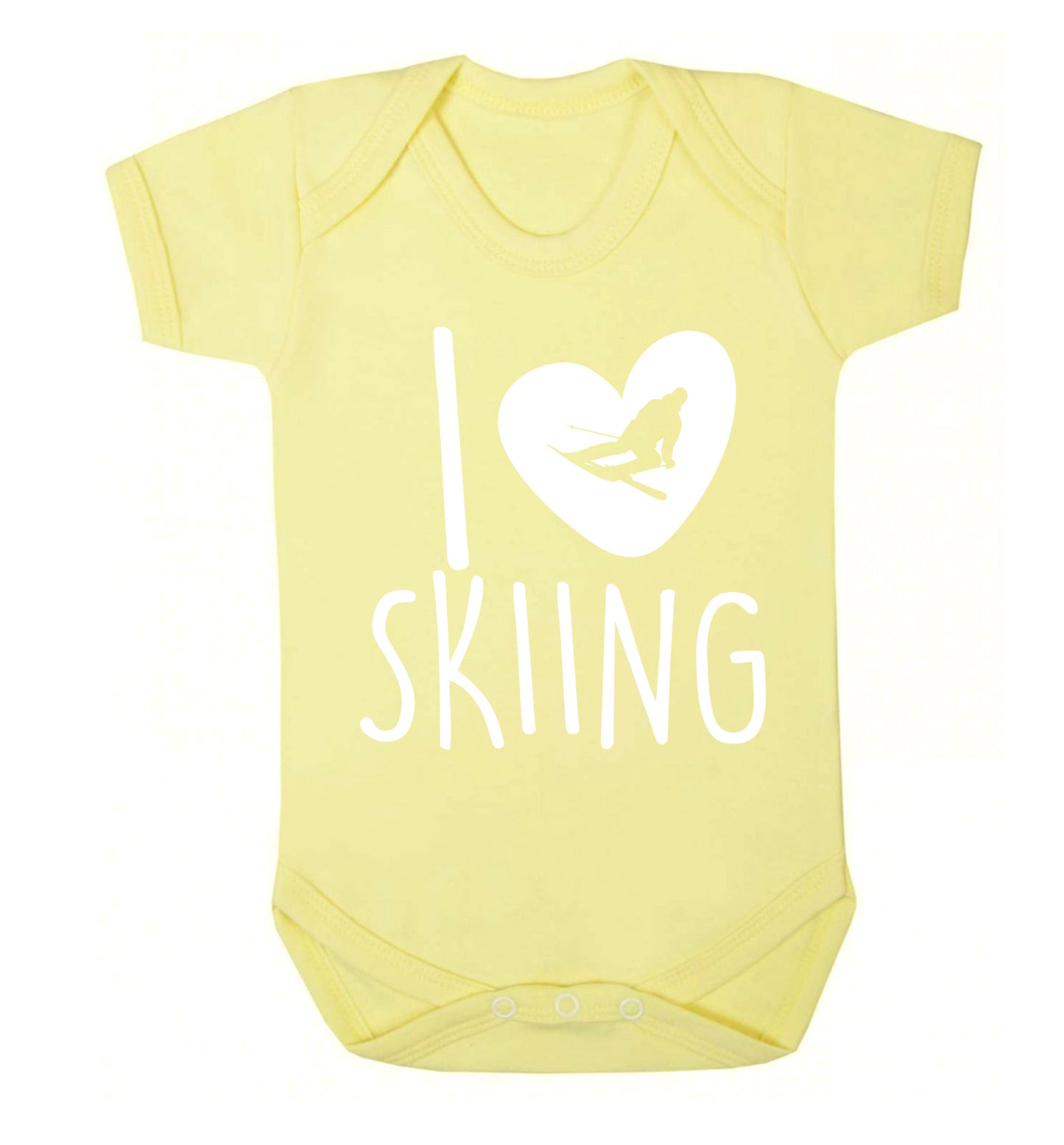 I love skiing Baby Vest pale yellow 18-24 months