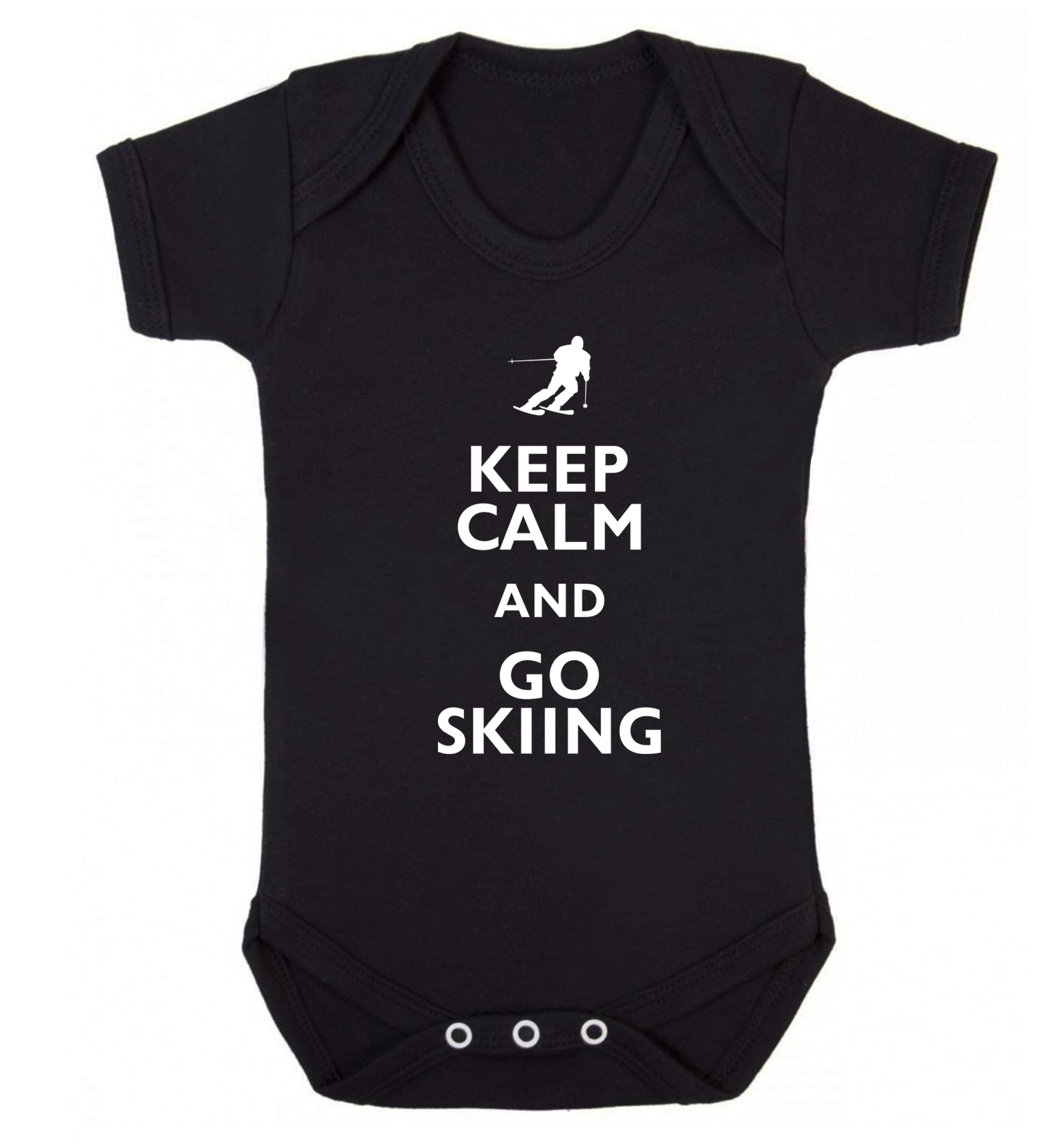 Keep calm and go skiing Baby Vest black 18-24 months