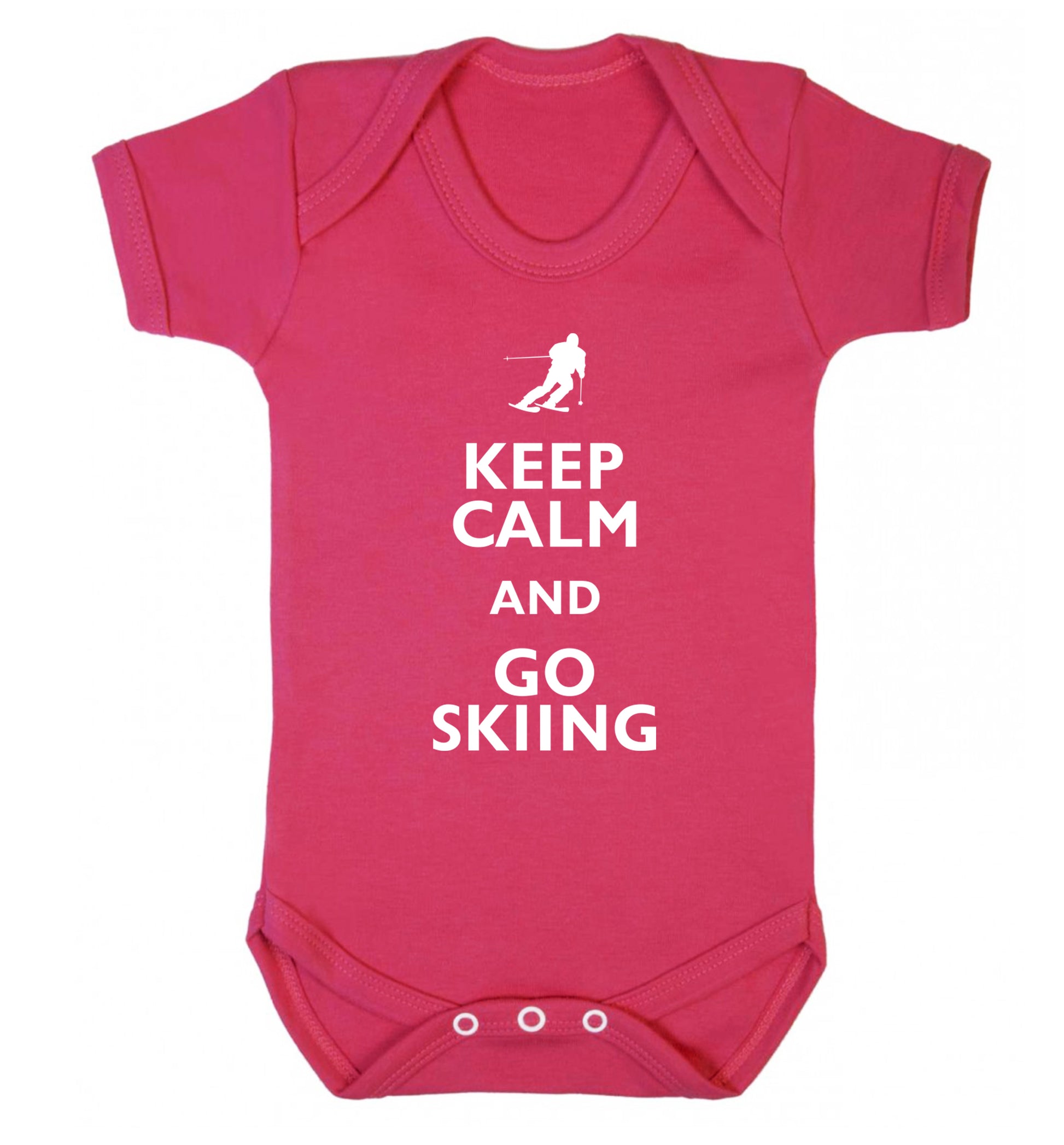 Keep calm and go skiing Baby Vest dark pink 18-24 months