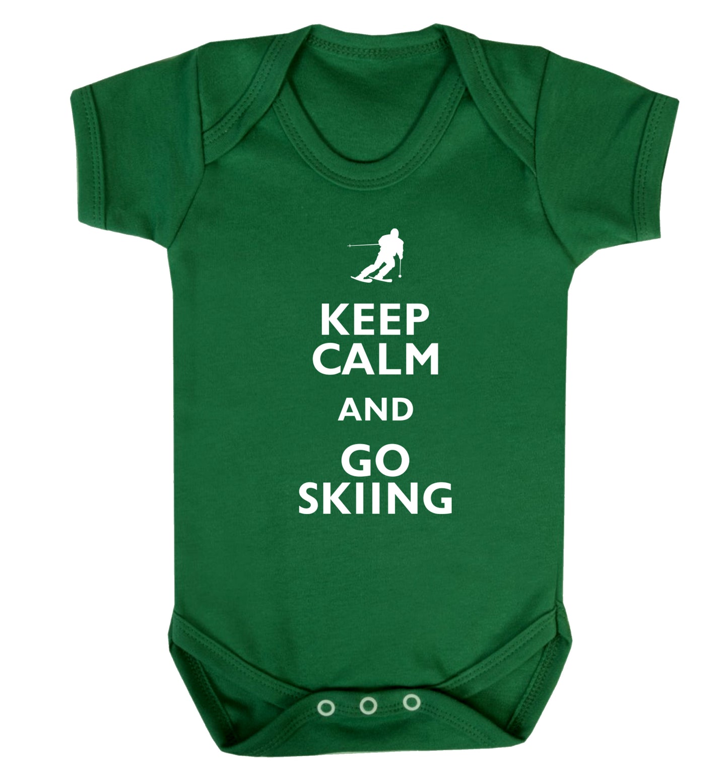Keep calm and go skiing Baby Vest green 18-24 months