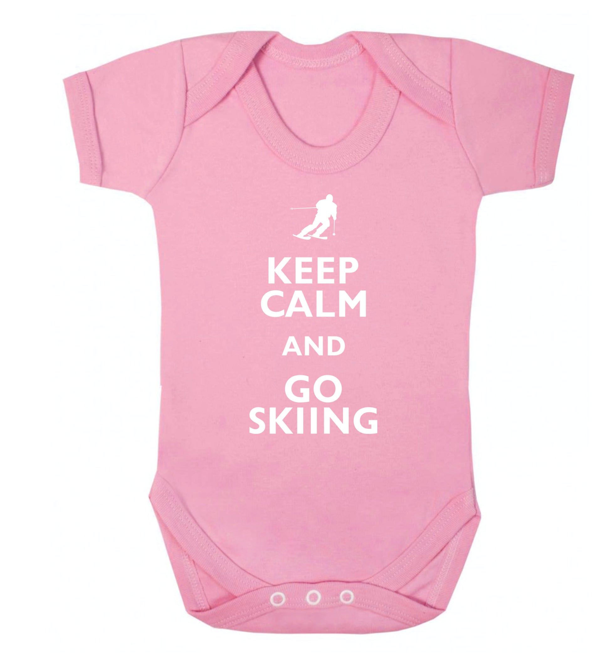 Keep calm and go skiing Baby Vest pale pink 18-24 months