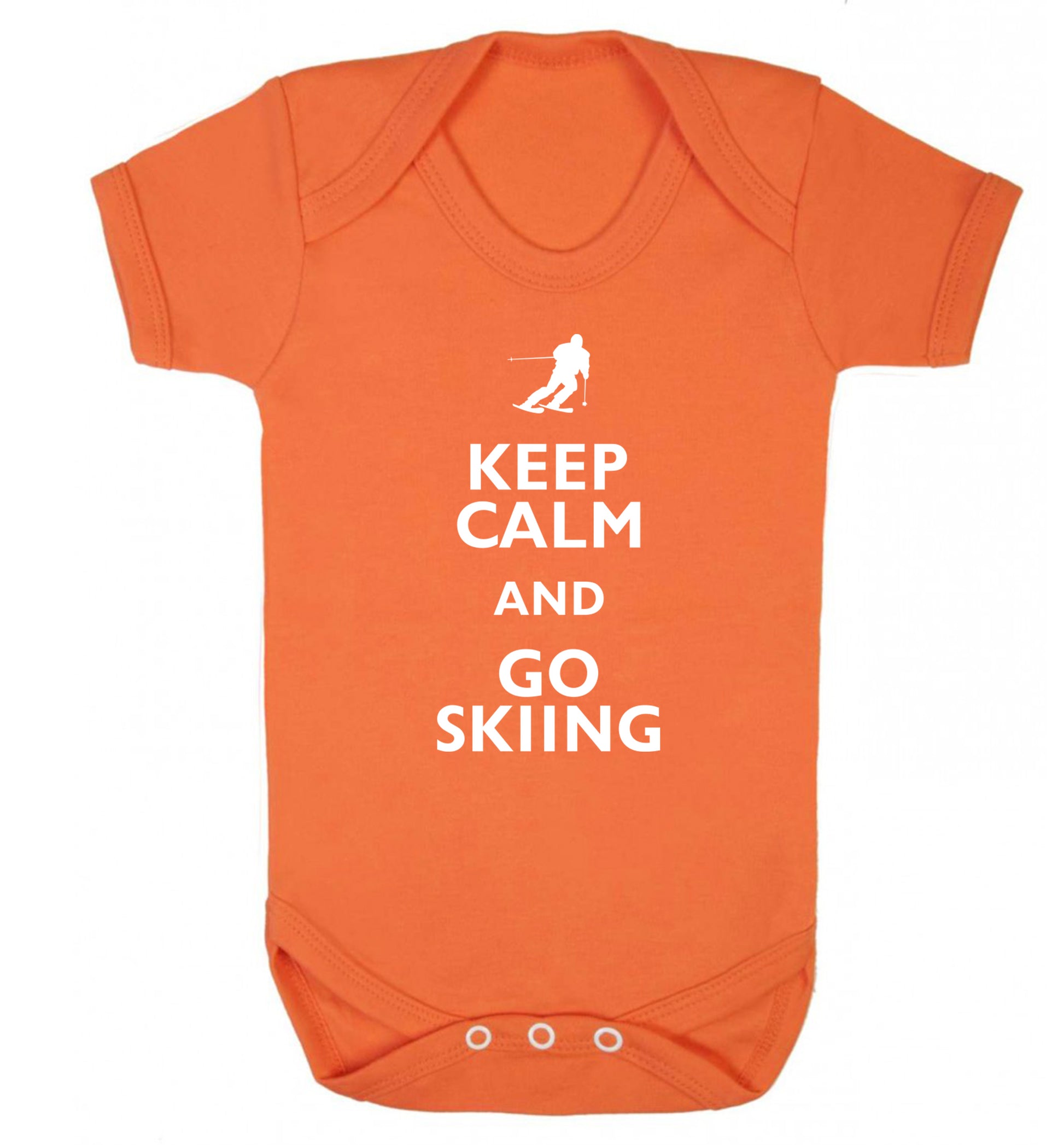 Keep calm and go skiing Baby Vest orange 18-24 months