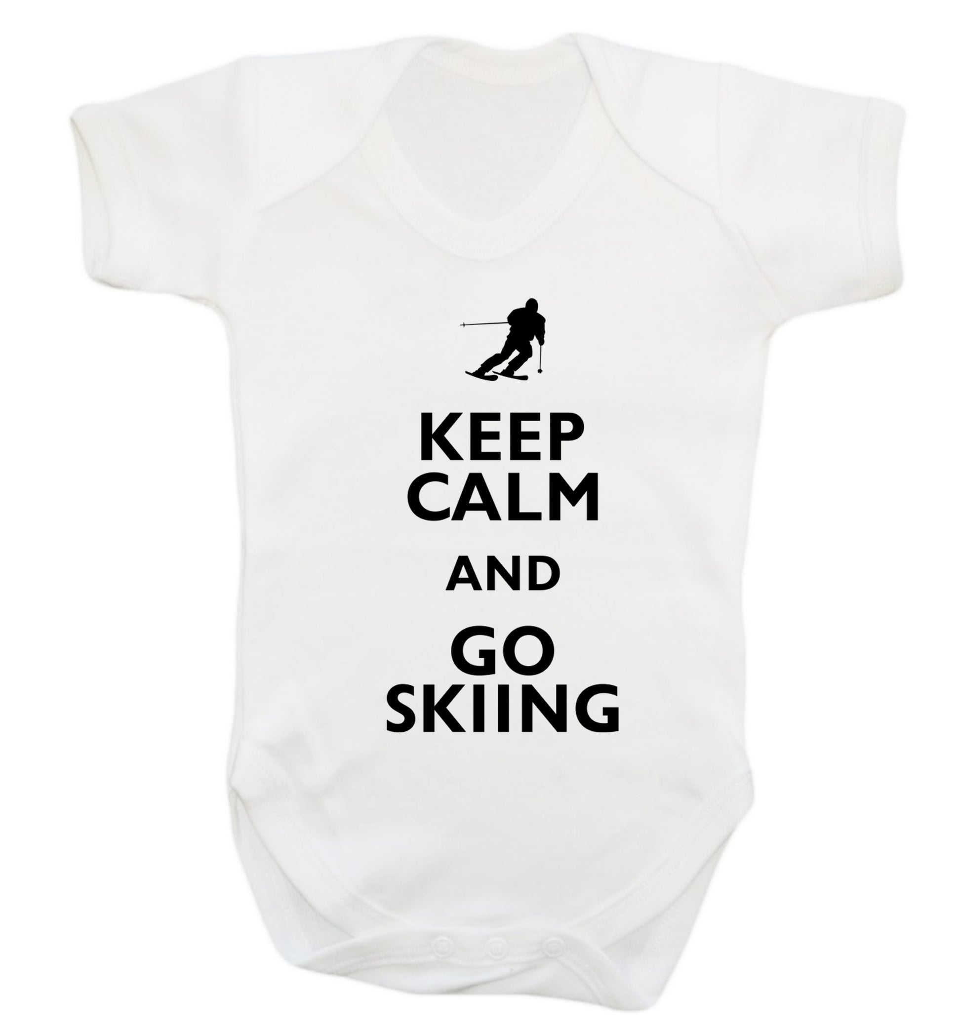 Keep calm and go skiing Baby Vest white 18-24 months