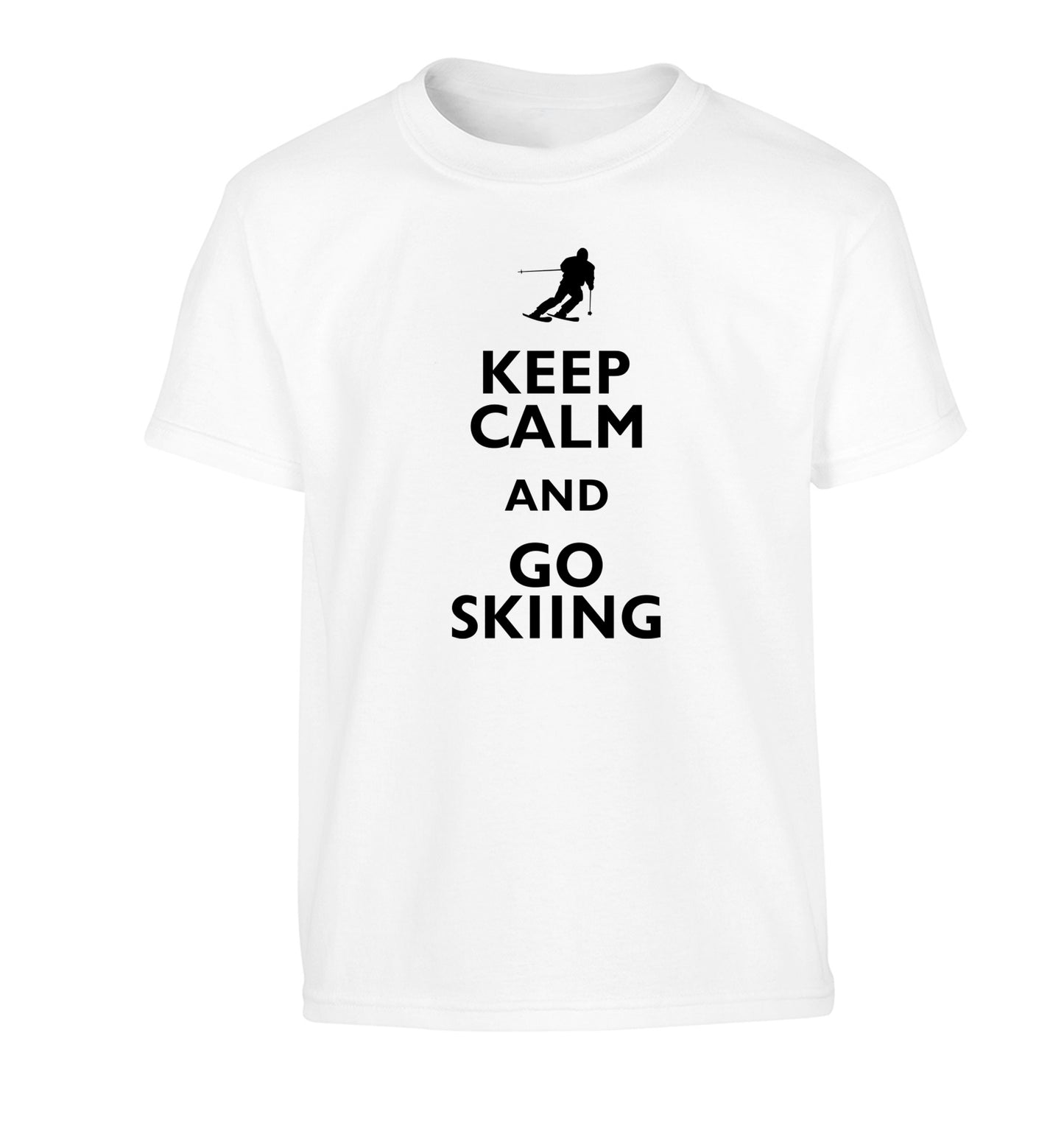 Keep calm and go skiing Children's white Tshirt 12-14 Years