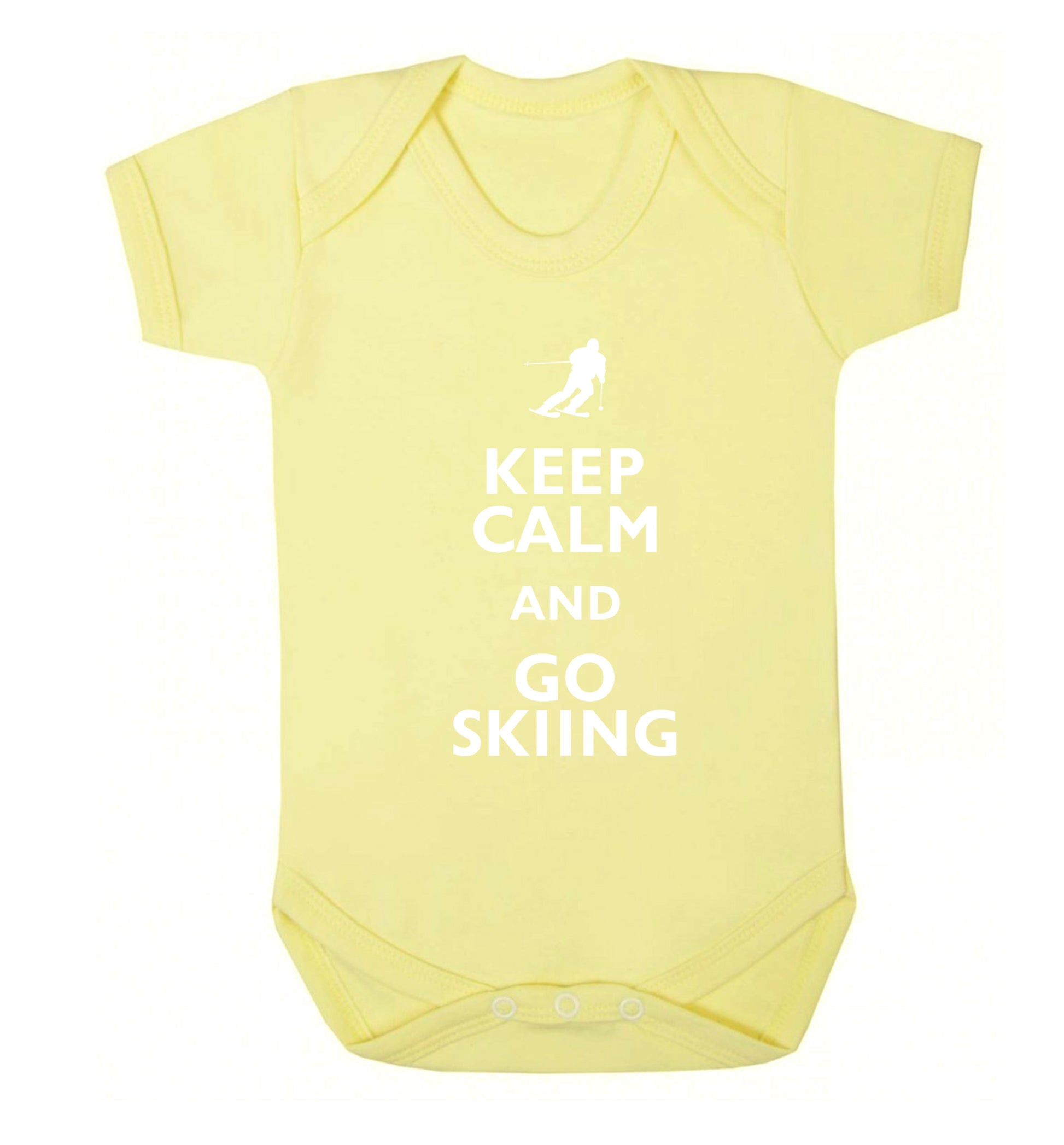 Keep calm and go skiing Baby Vest pale yellow 18-24 months