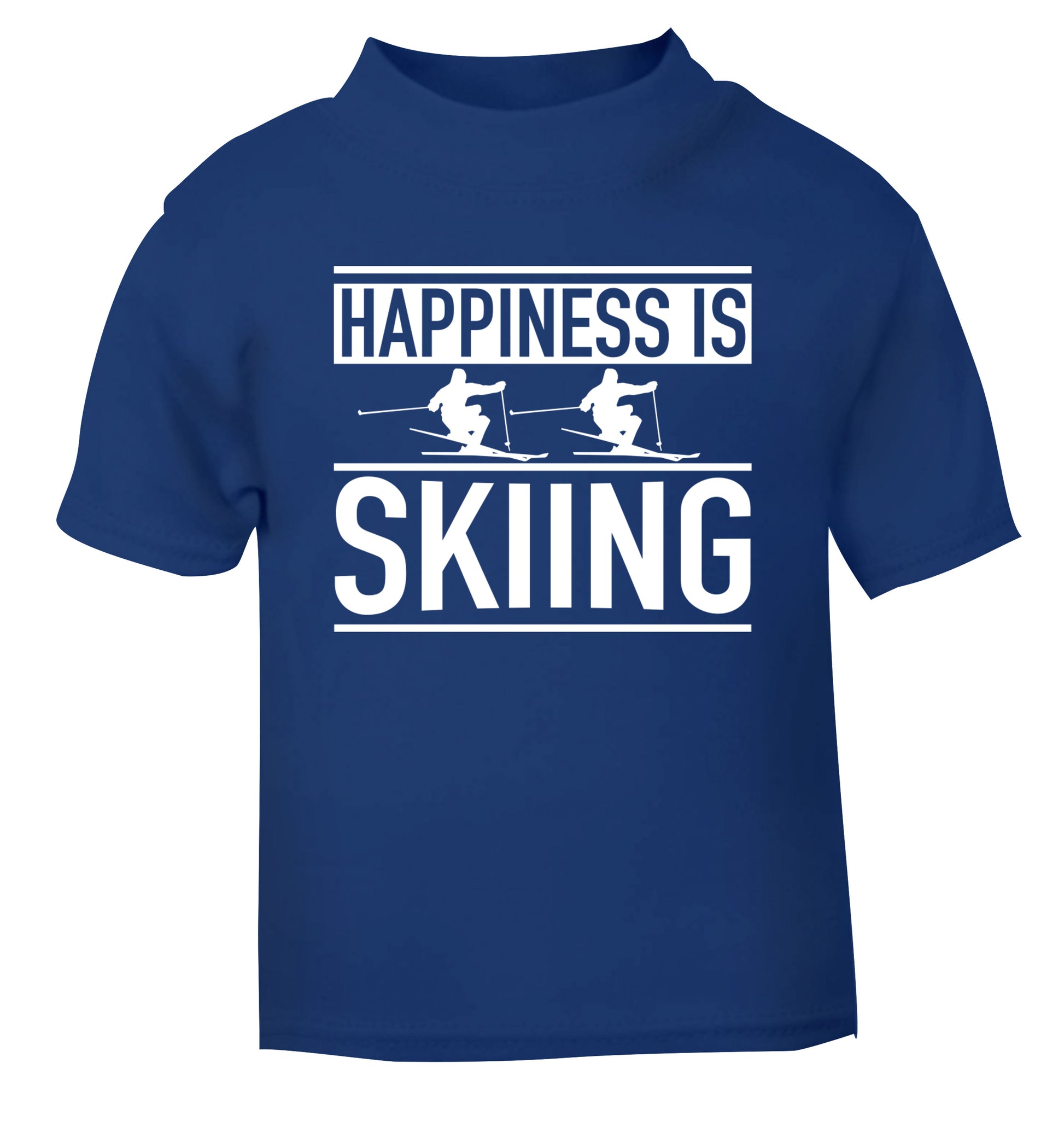 Happiness is skiing blue Baby Toddler Tshirt 2 Years
