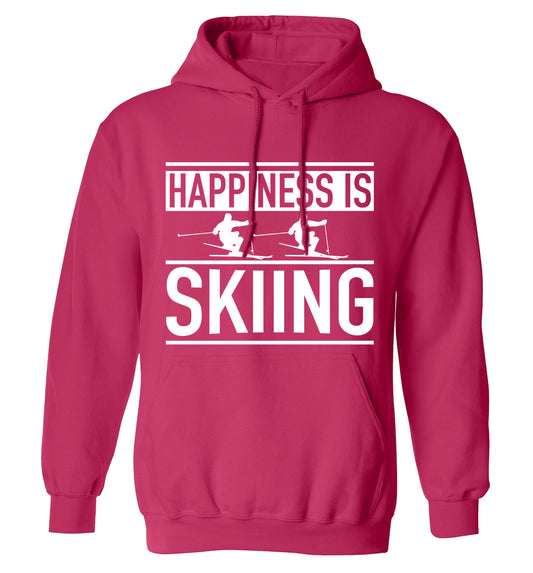 Happiness is skiing adults unisexpink hoodie 2XL