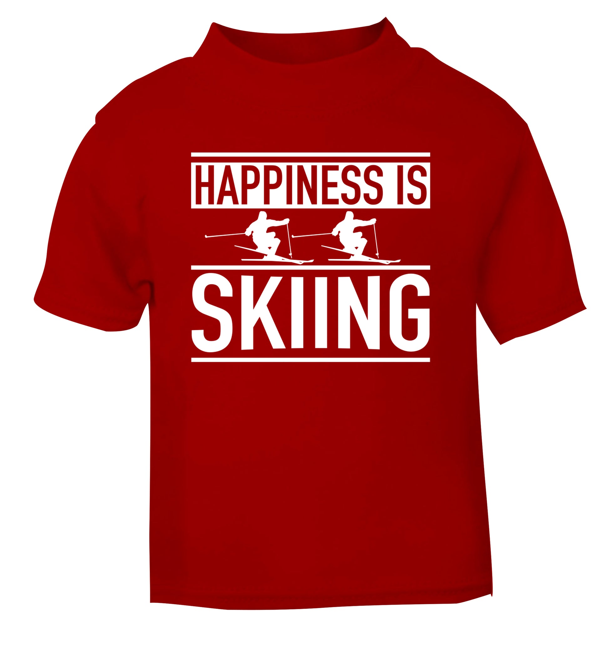 Happiness is skiing red Baby Toddler Tshirt 2 Years