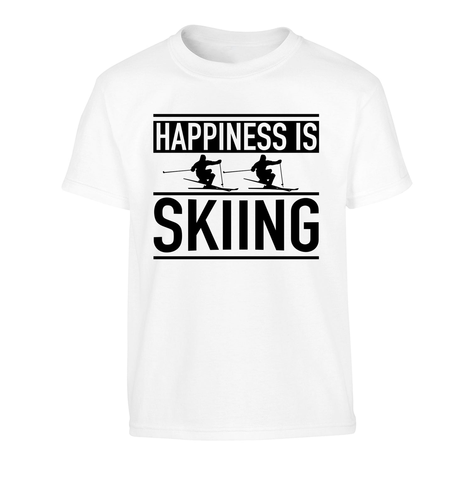 Happiness is skiing Children's white Tshirt 12-14 Years