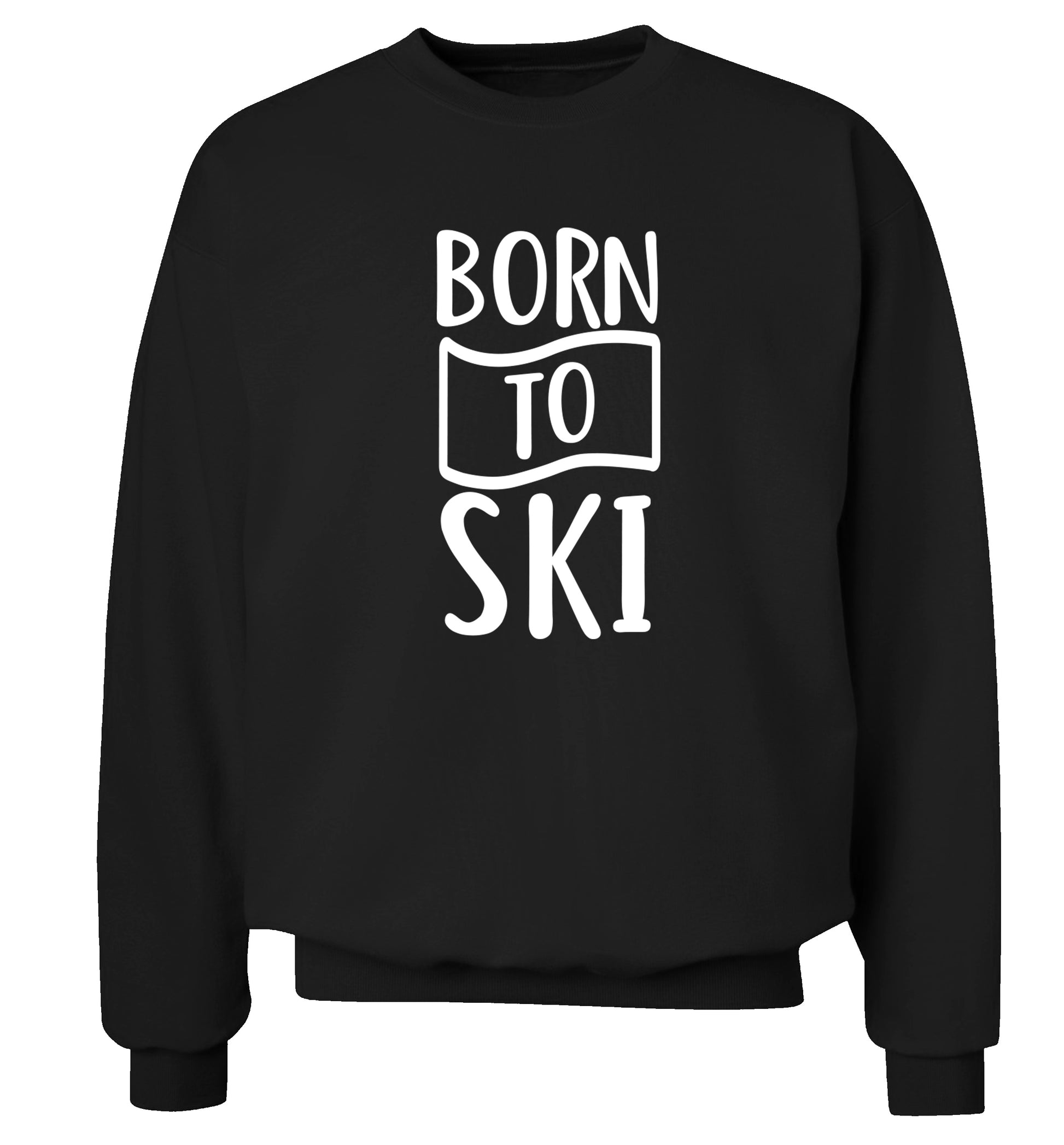 Born to ski Adult's unisexblack Sweater 2XL
