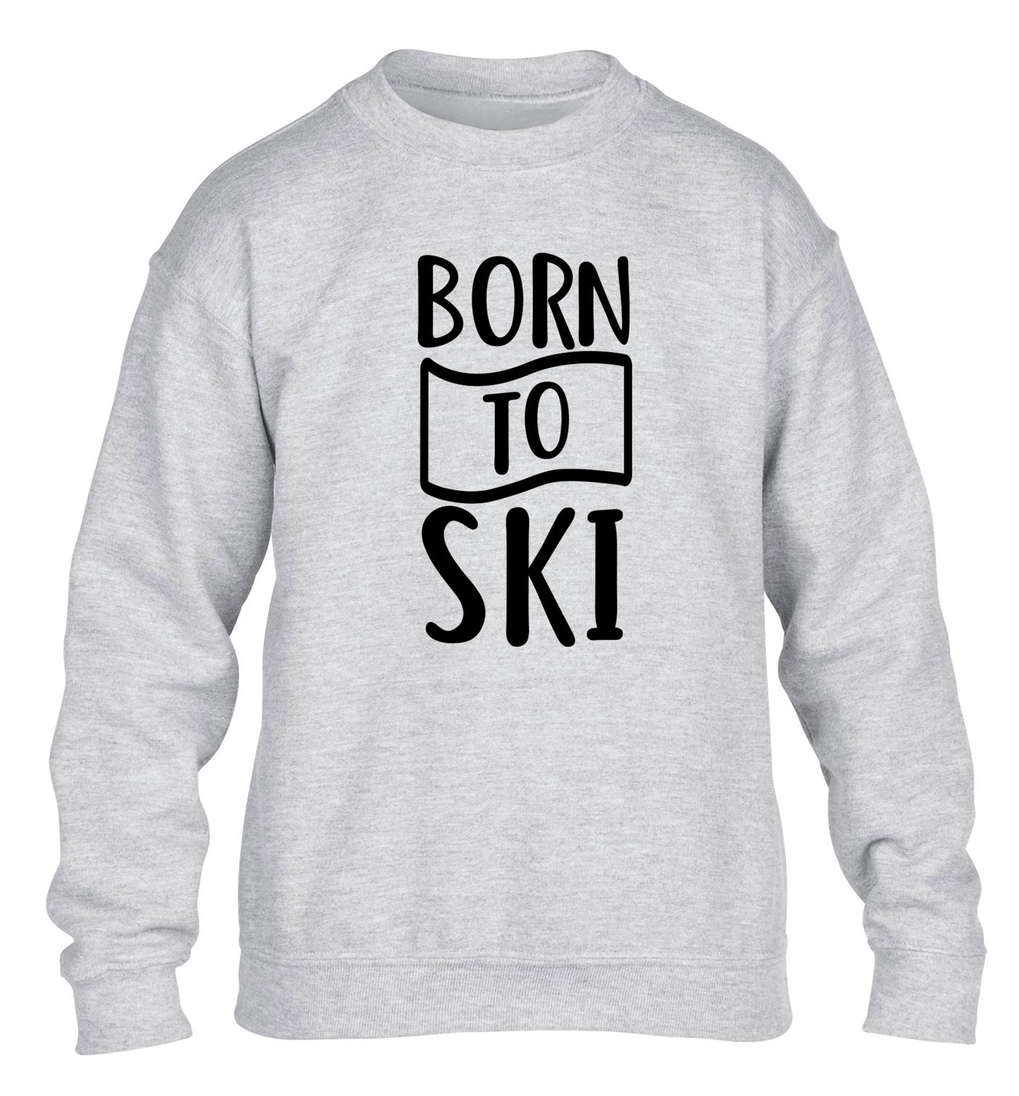 Born to ski children's grey sweater 12-14 Years