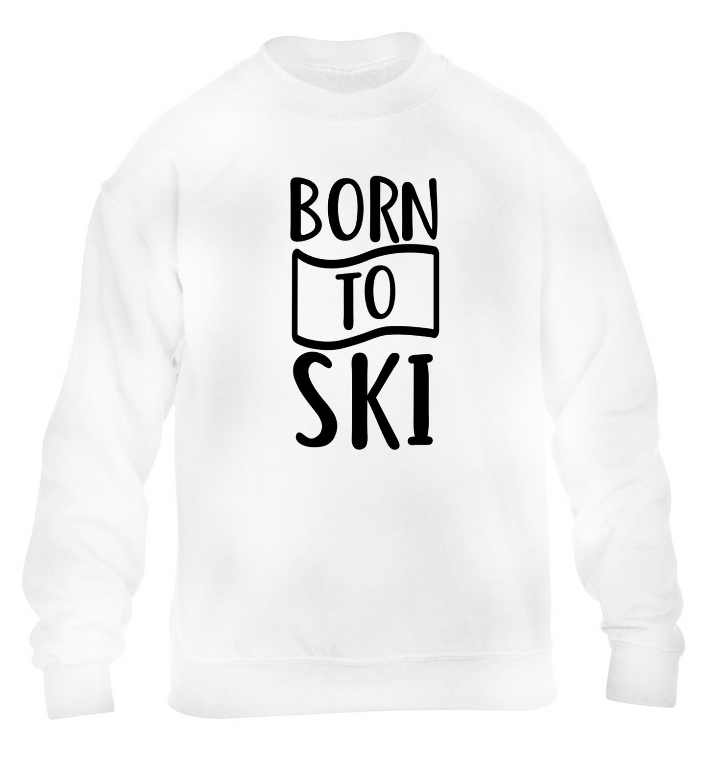 Born to ski children's white sweater 12-14 Years