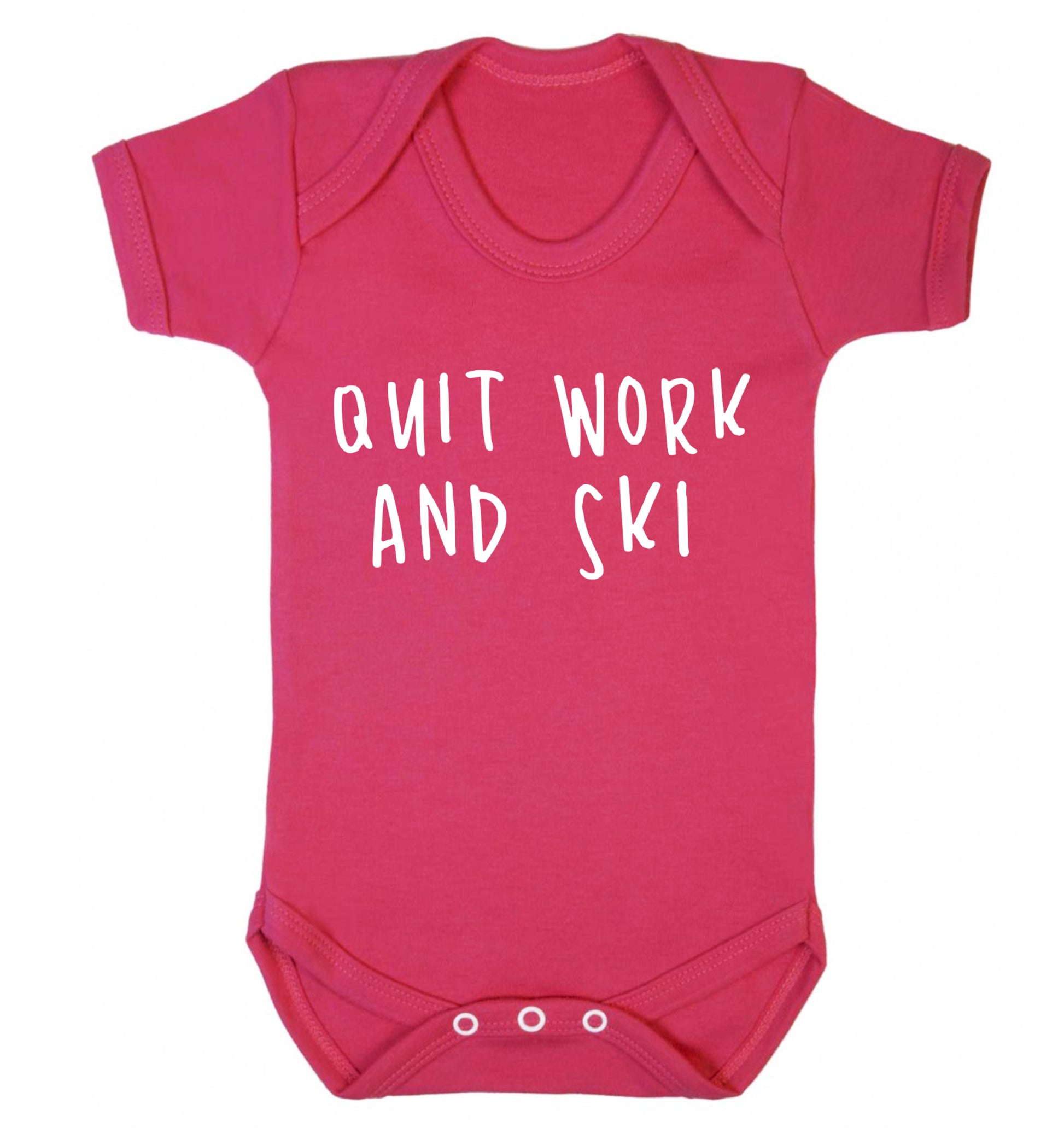 Quit work and ski Baby Vest dark pink 18-24 months