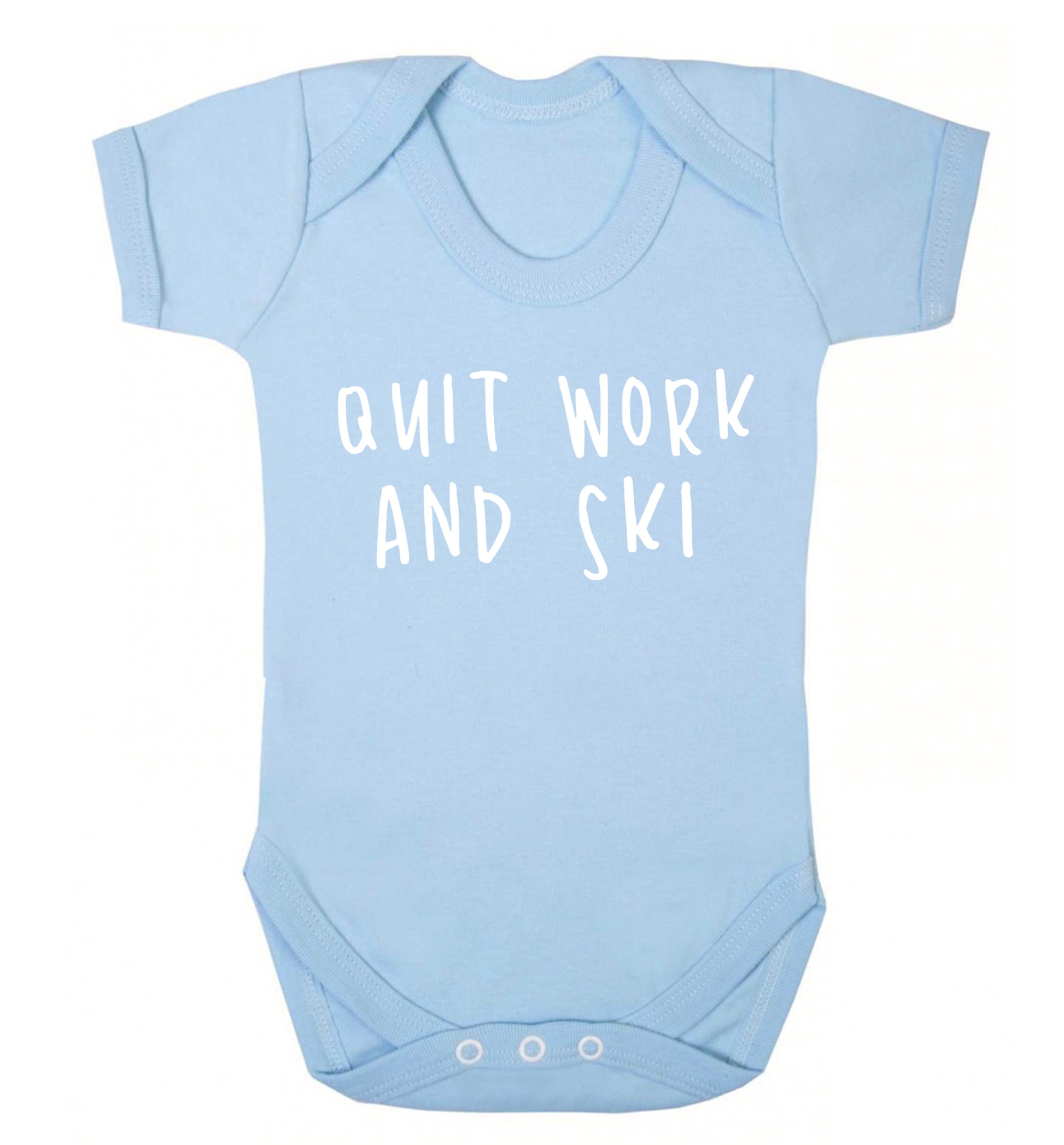 Quit work and ski Baby Vest pale blue 18-24 months