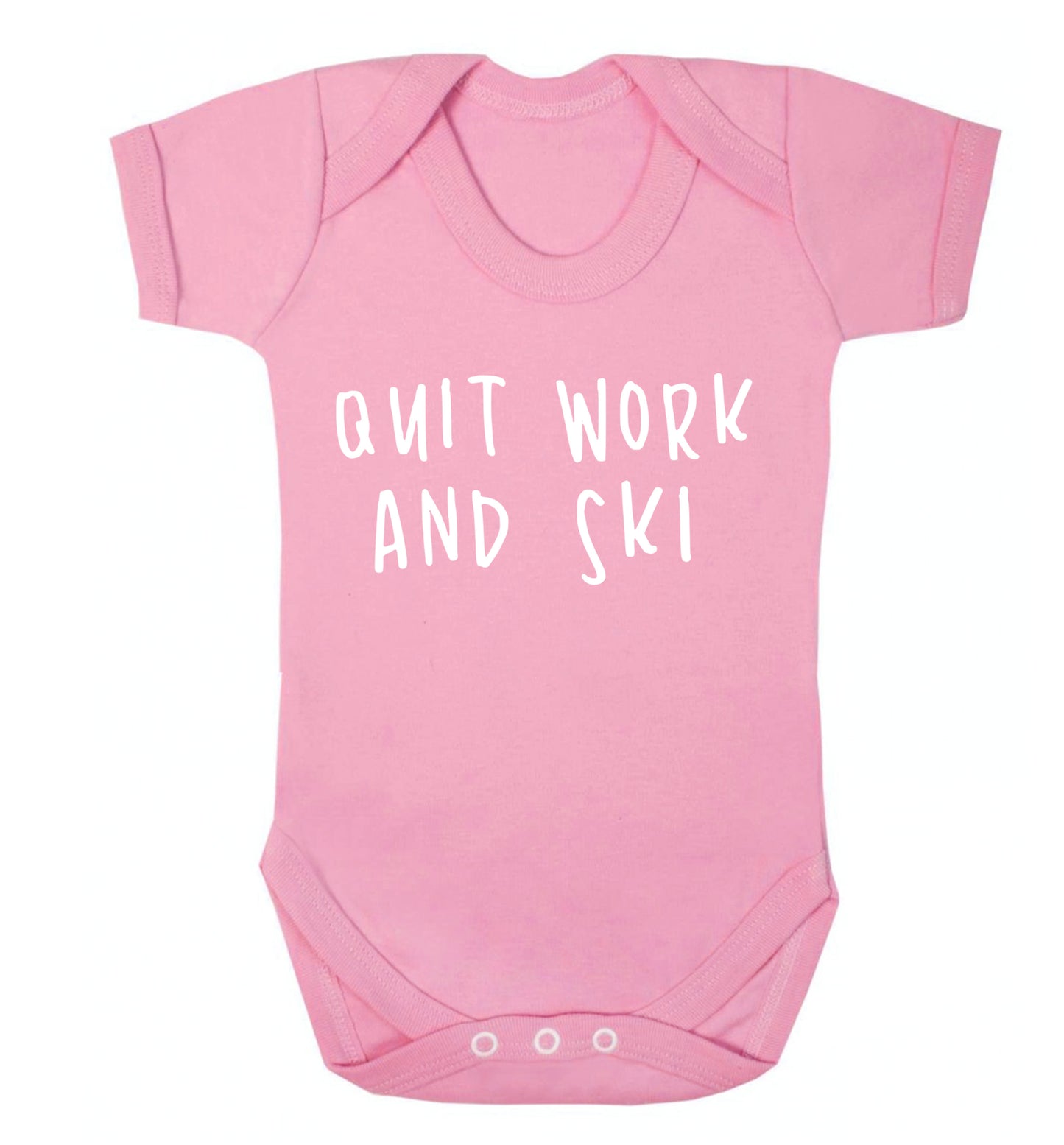 Quit work and ski Baby Vest pale pink 18-24 months