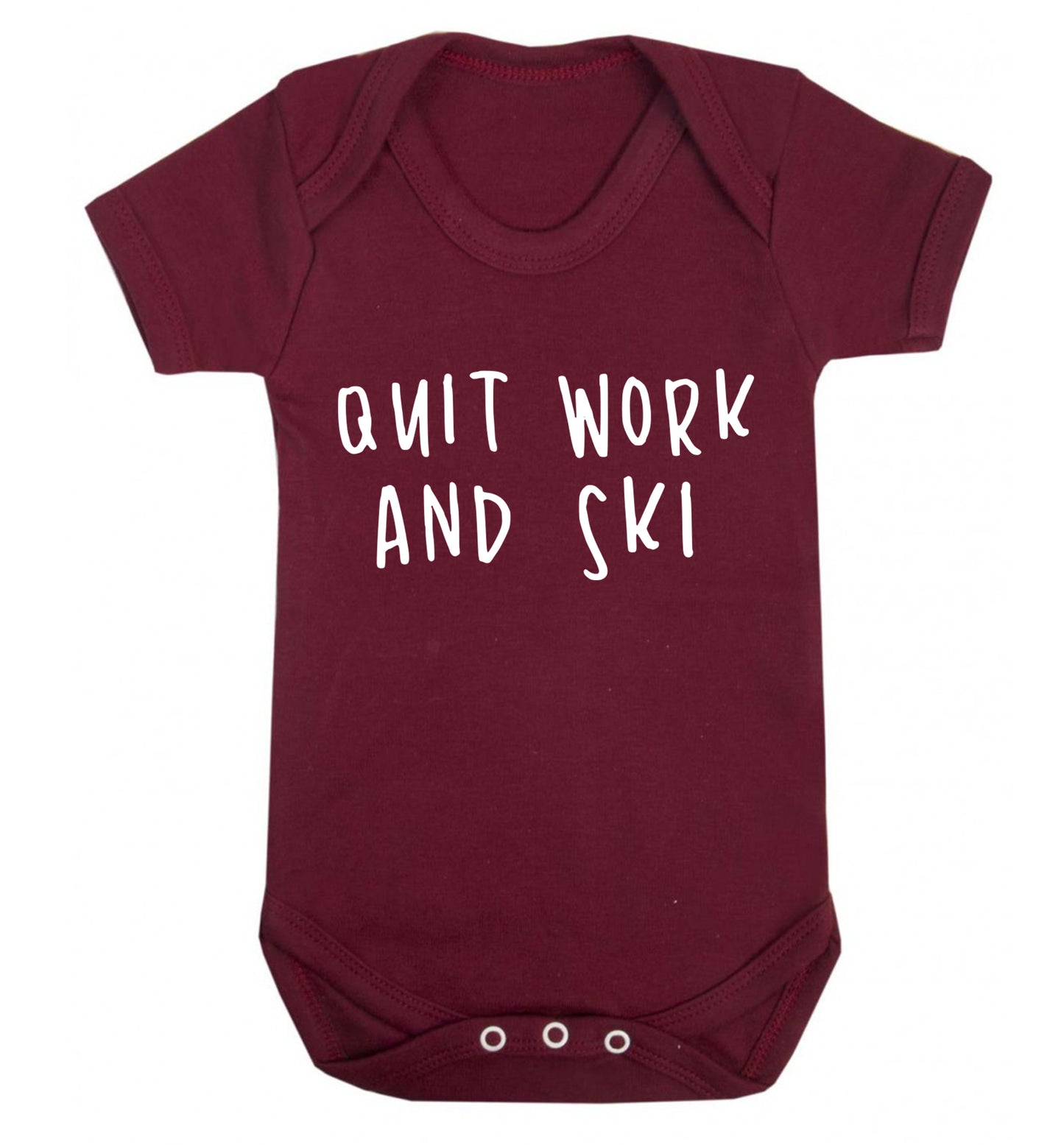 Quit work and ski Baby Vest maroon 18-24 months