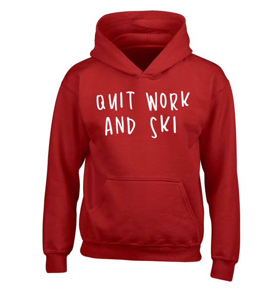 Quit work and ski children's red hoodie 12-14 Years