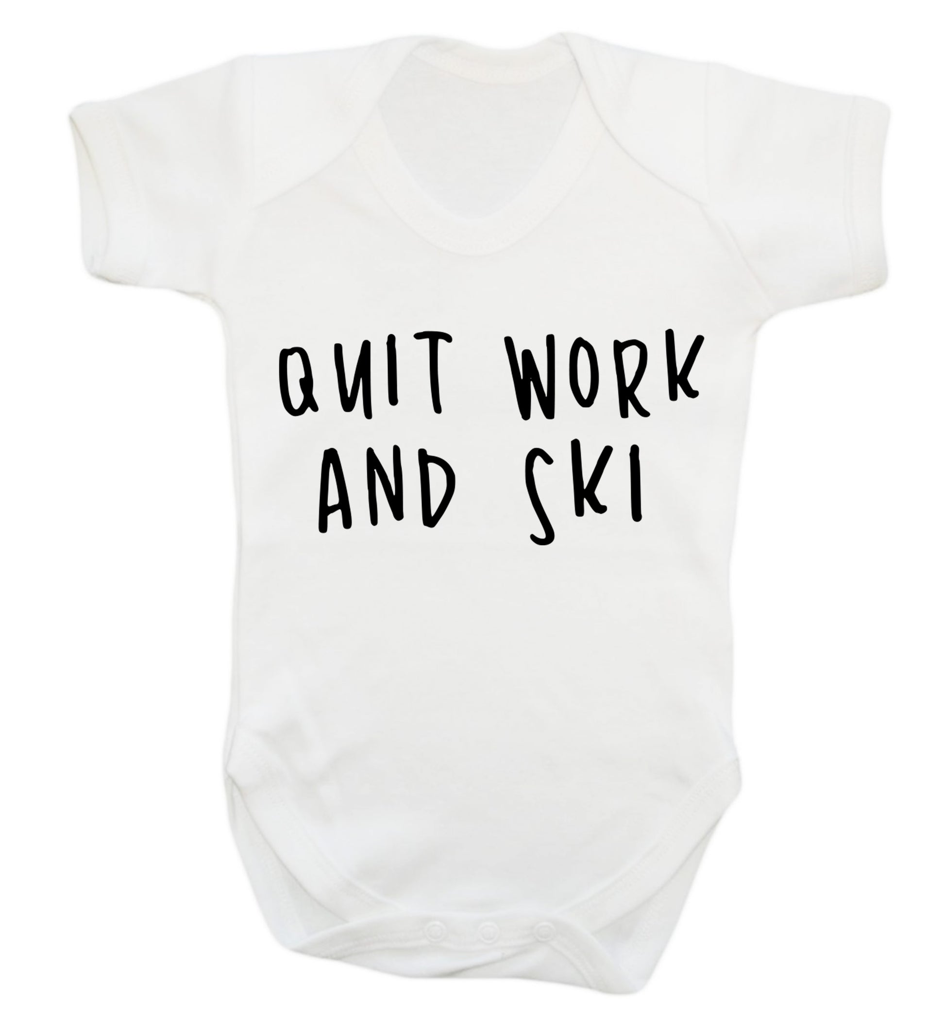 Quit work and ski Baby Vest white 18-24 months