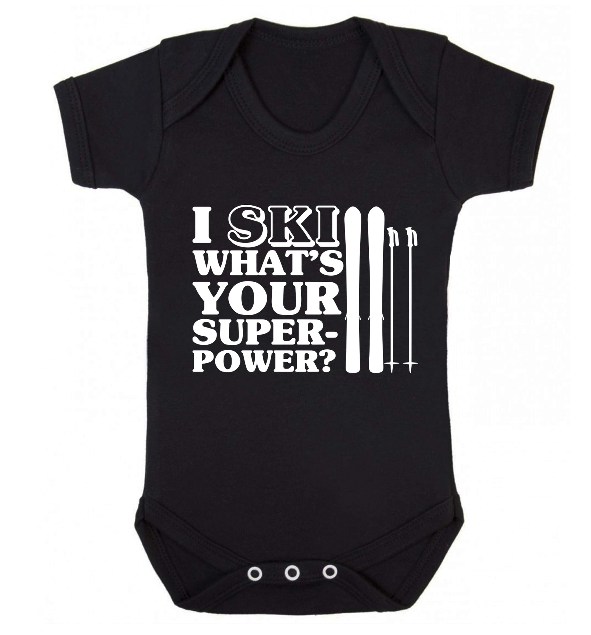 I ski what's your superpower? Baby Vest black 18-24 months