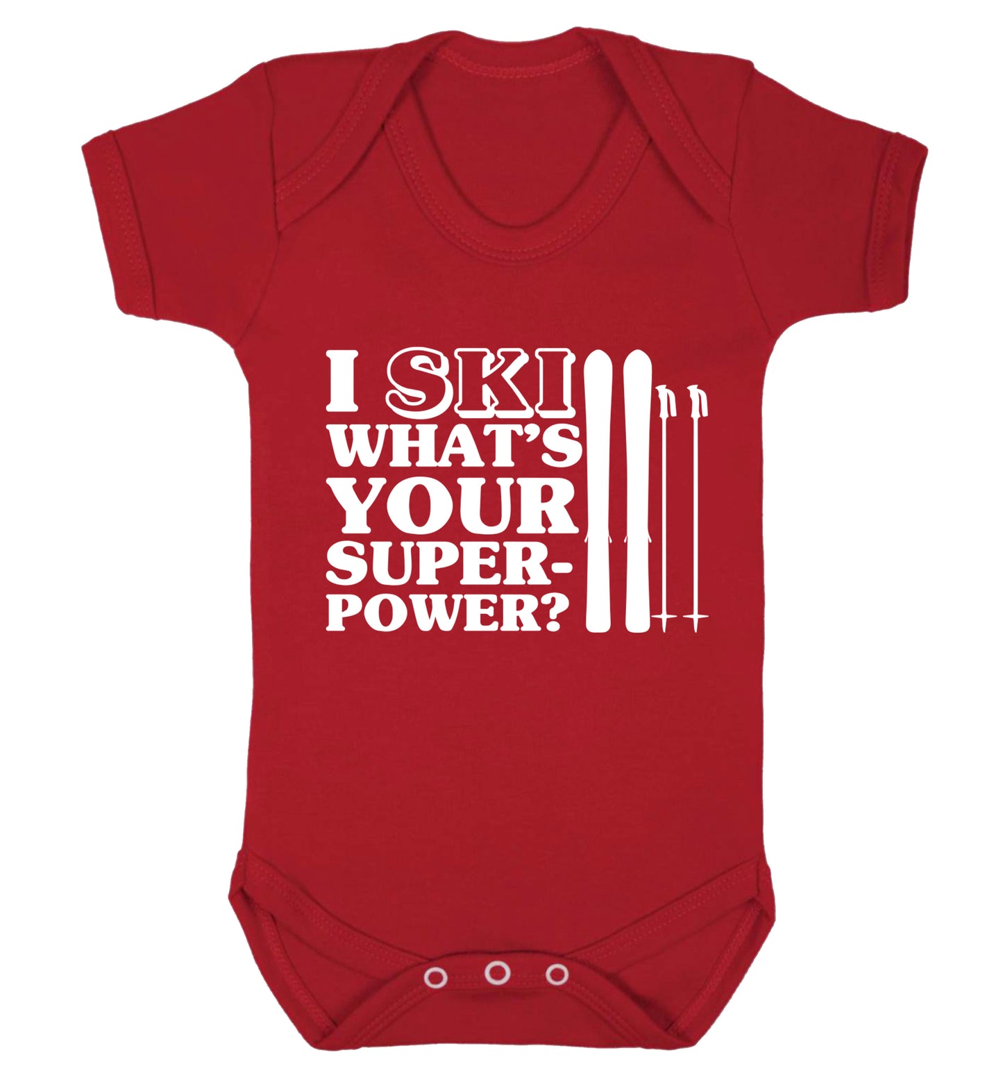 I ski what's your superpower? Baby Vest red 18-24 months