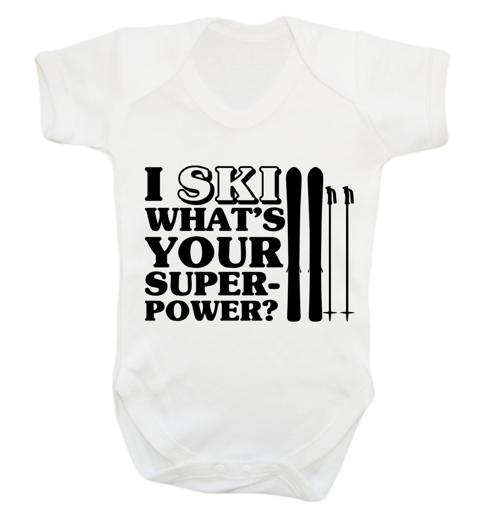 I ski what's your superpower? Baby Vest white 18-24 months