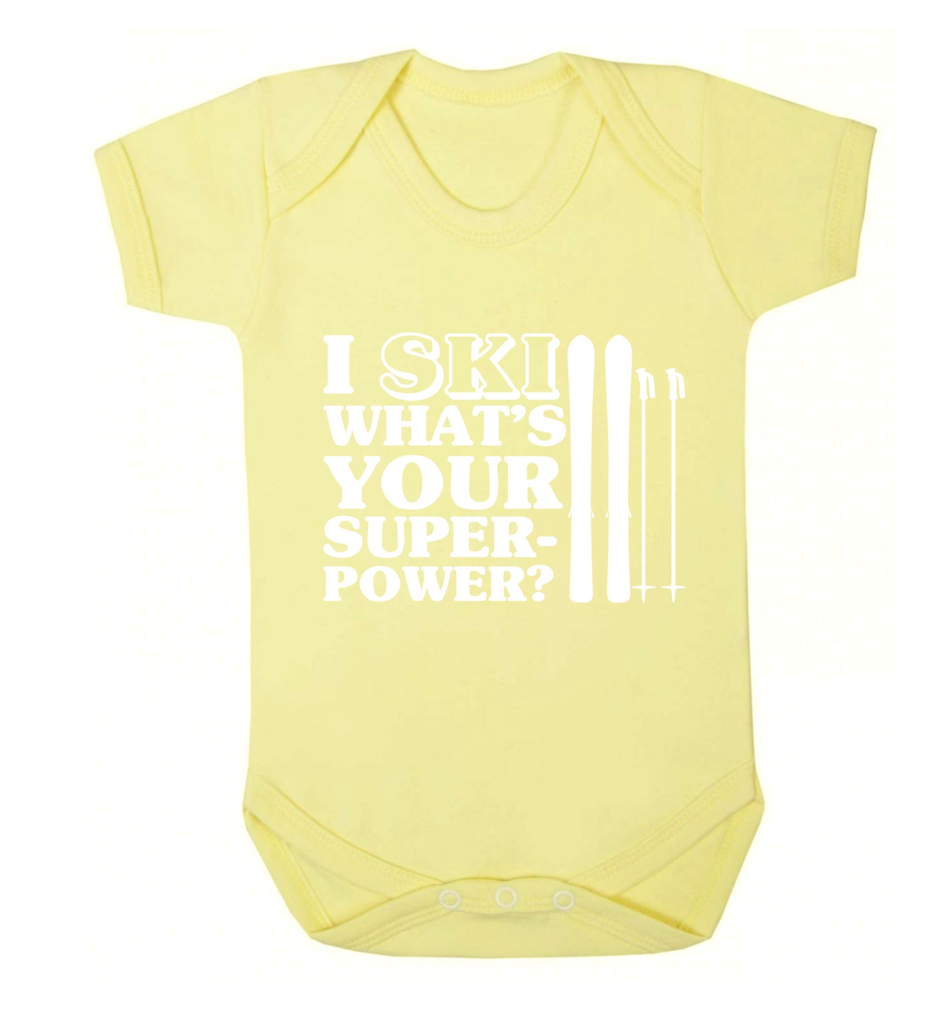 I ski what's your superpower? Baby Vest pale yellow 18-24 months