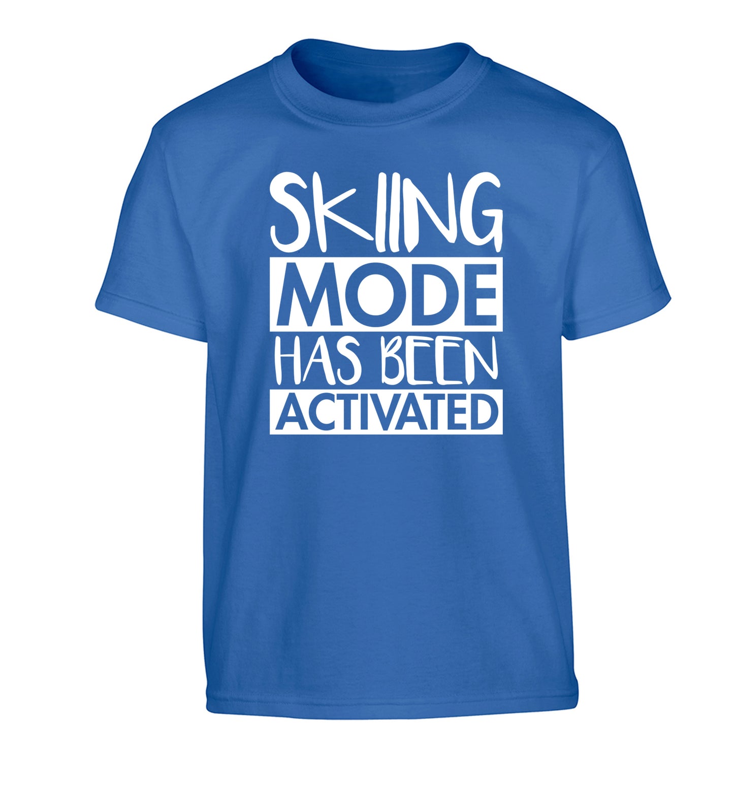 Skiing mode activated Children's blue Tshirt 12-14 Years