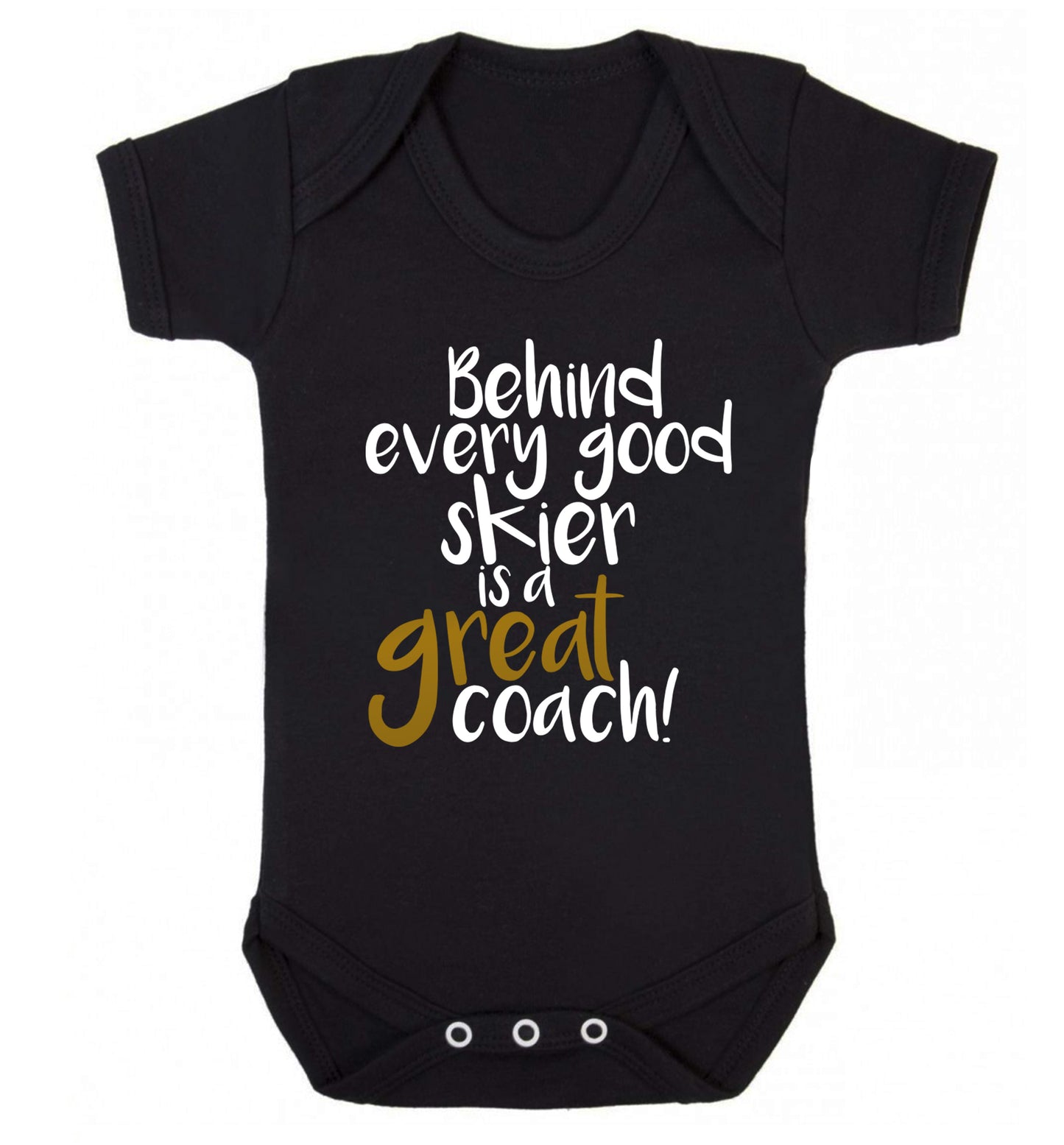 Behind every good skier is a great coach! Baby Vest black 18-24 months