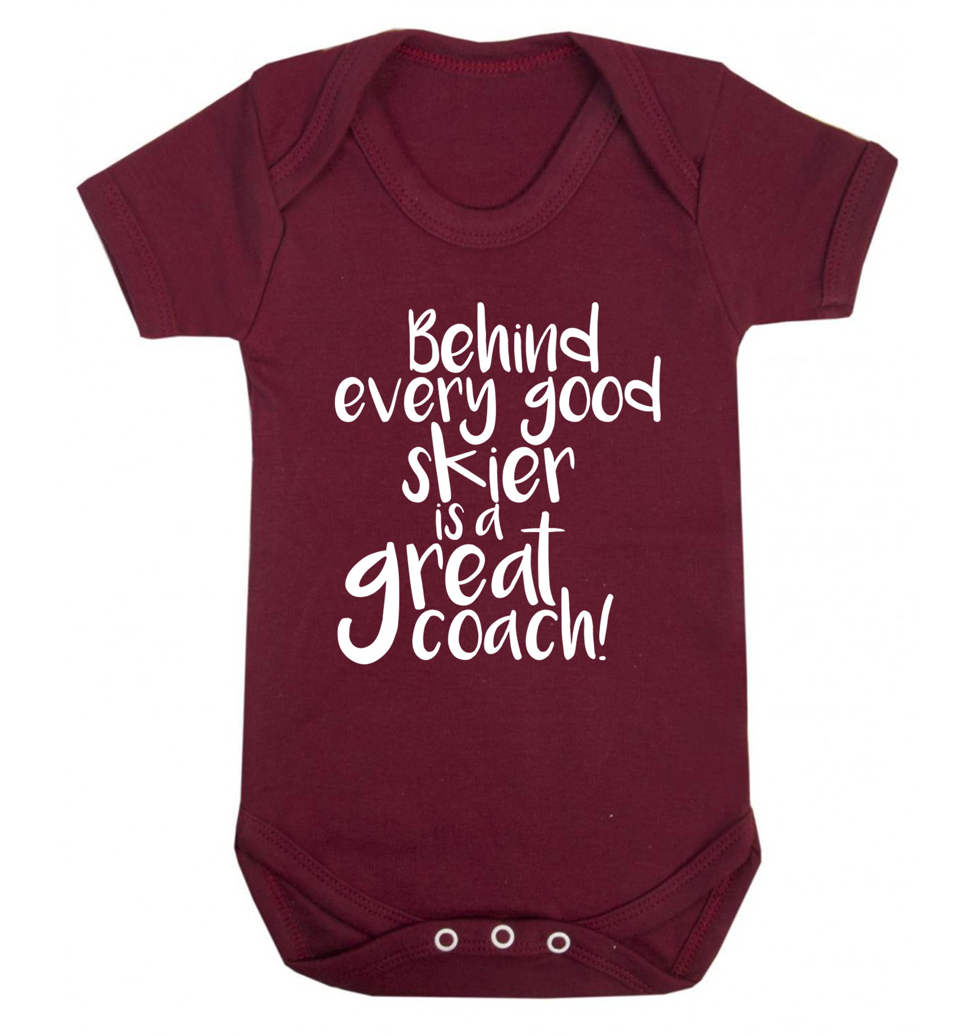 Behind every good skier is a great coach! Baby Vest maroon 18-24 months